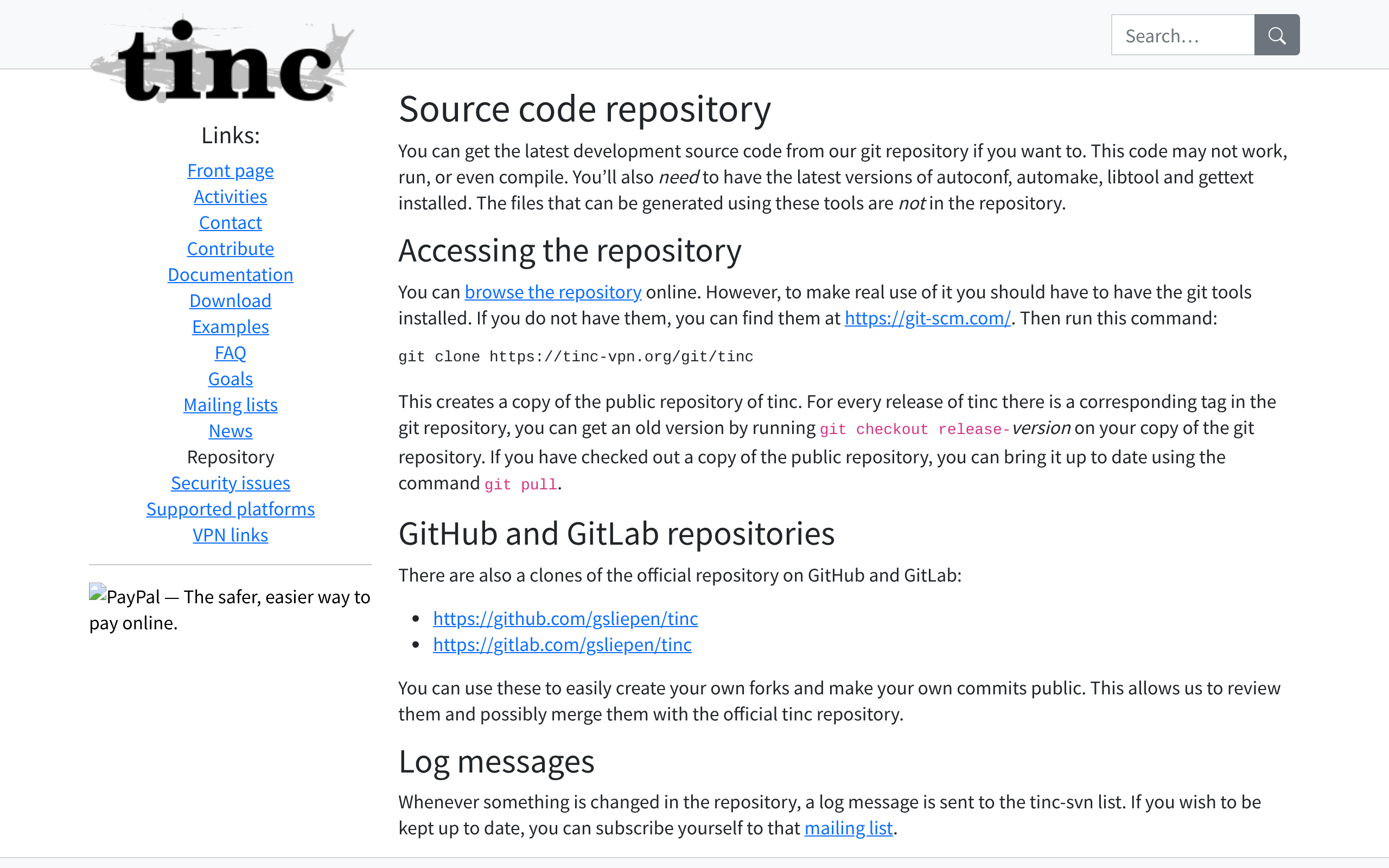 tinc VPN Repository · 首页