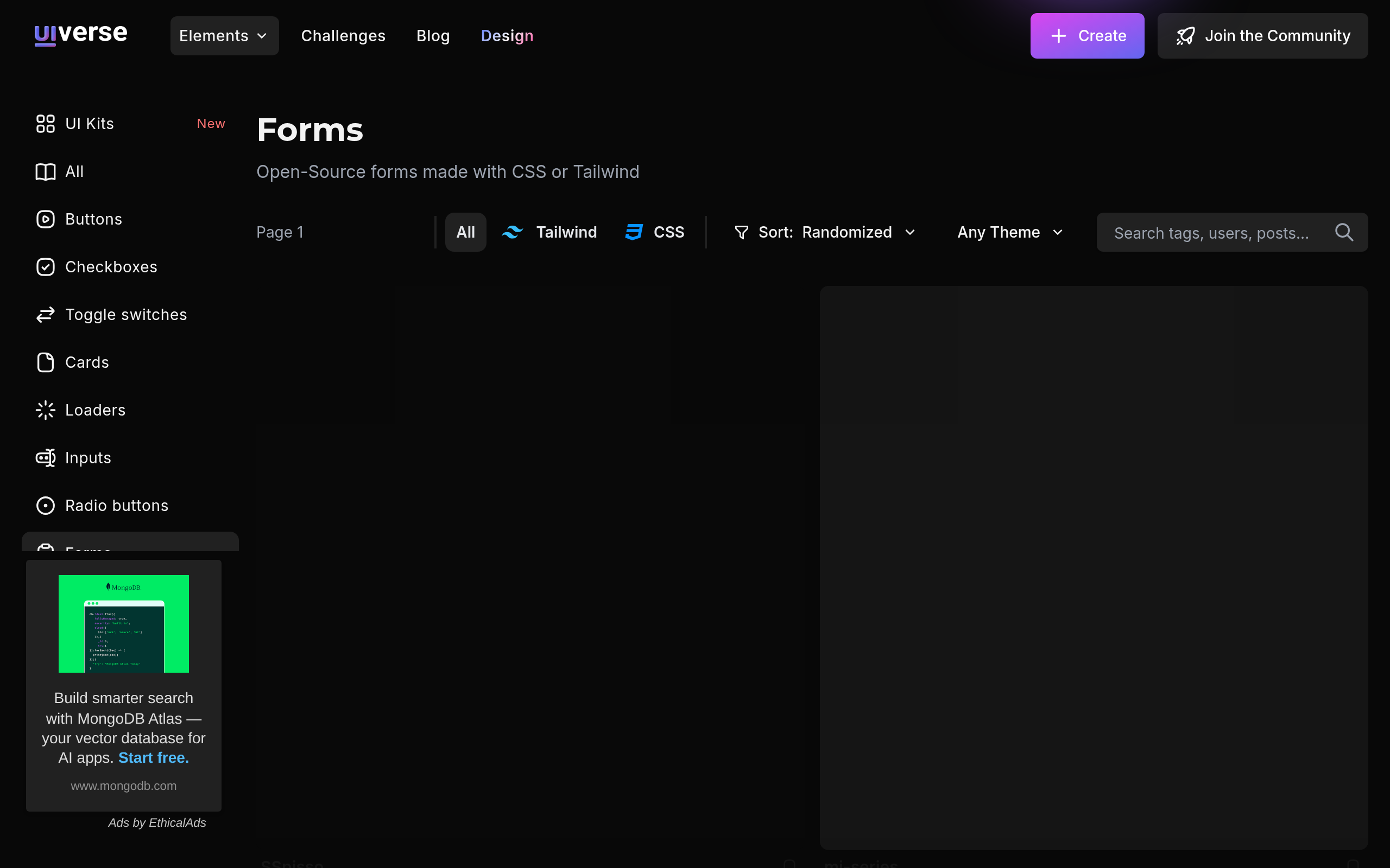 Uiverse Forms · 首页