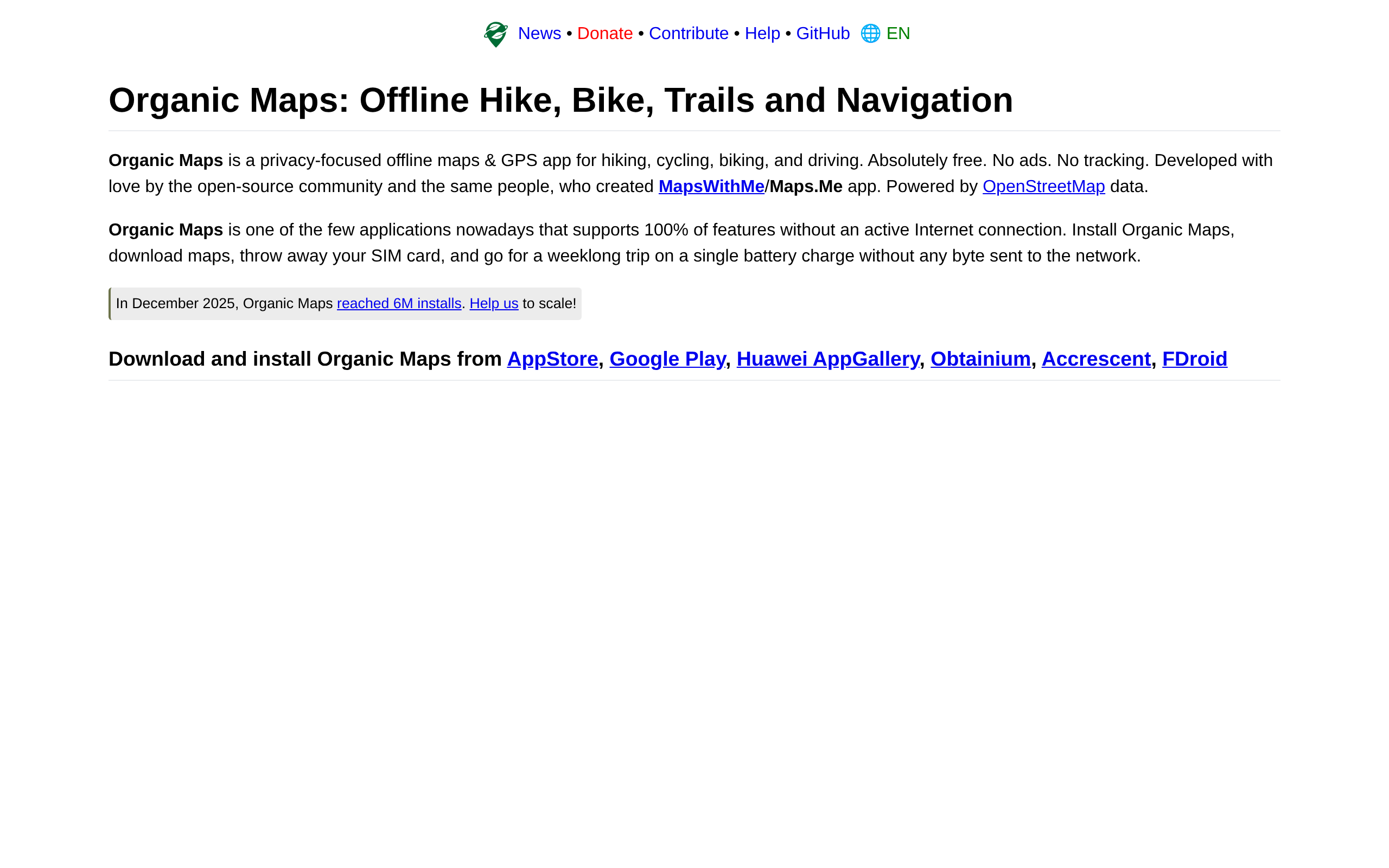 Organic Maps · 首页