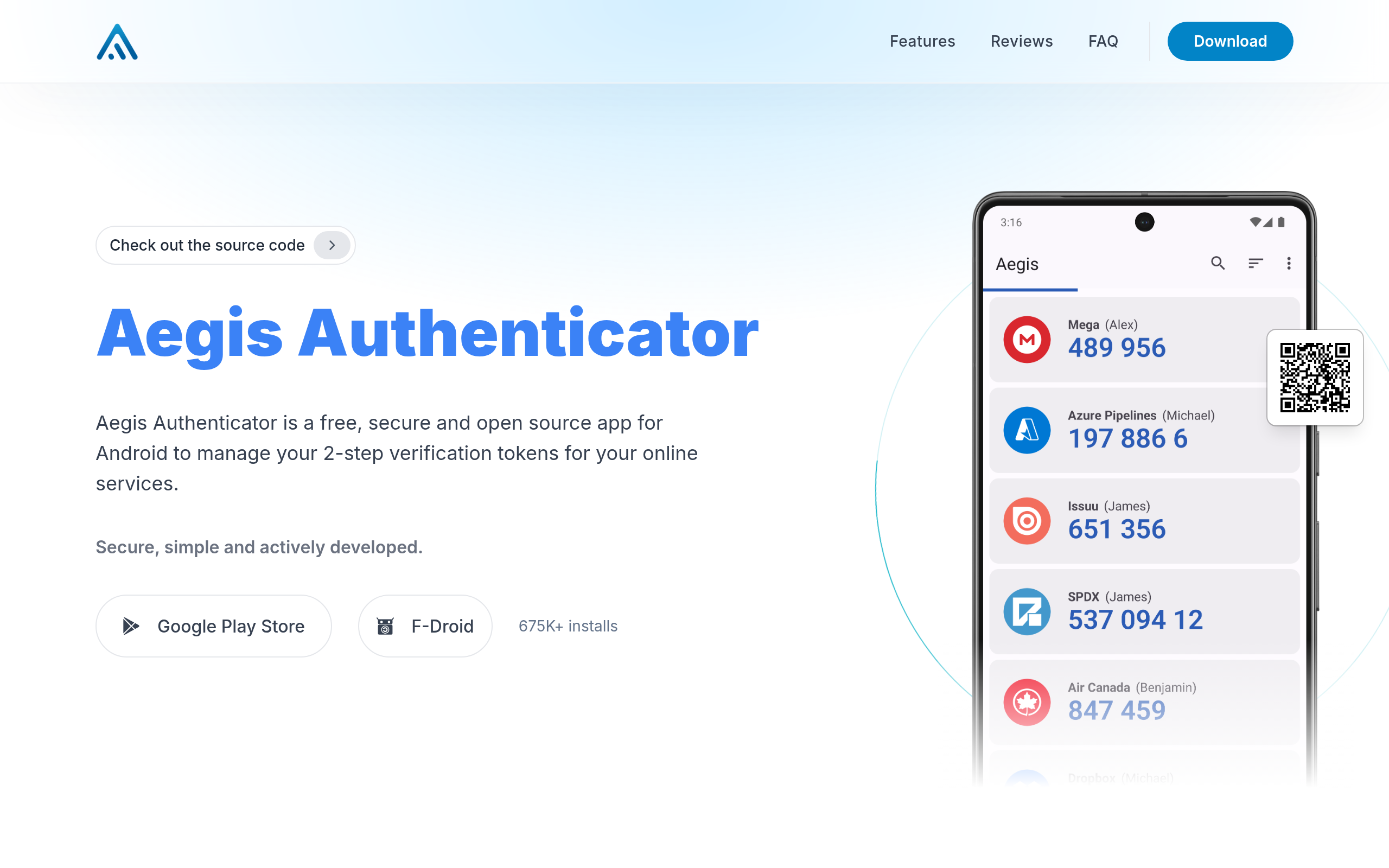Aegis Authenticator · 首页