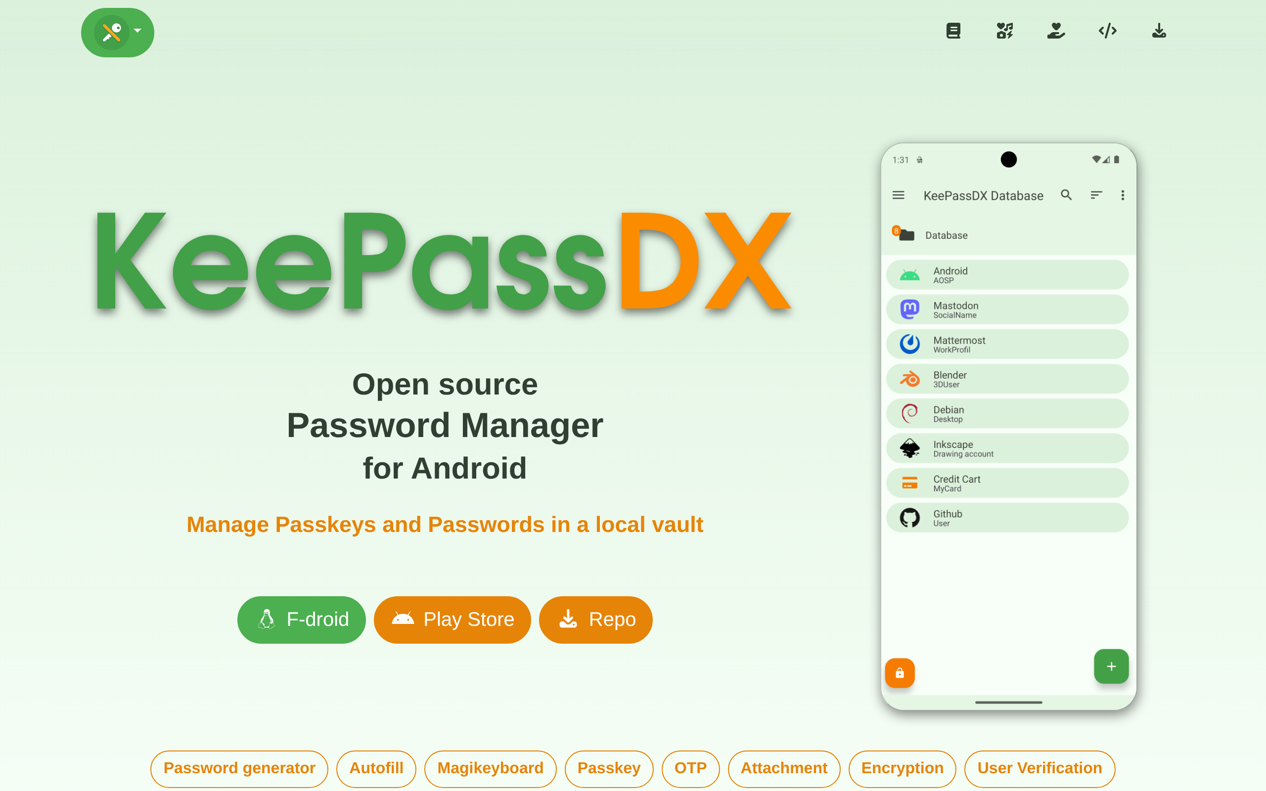KeePassDX · 首页