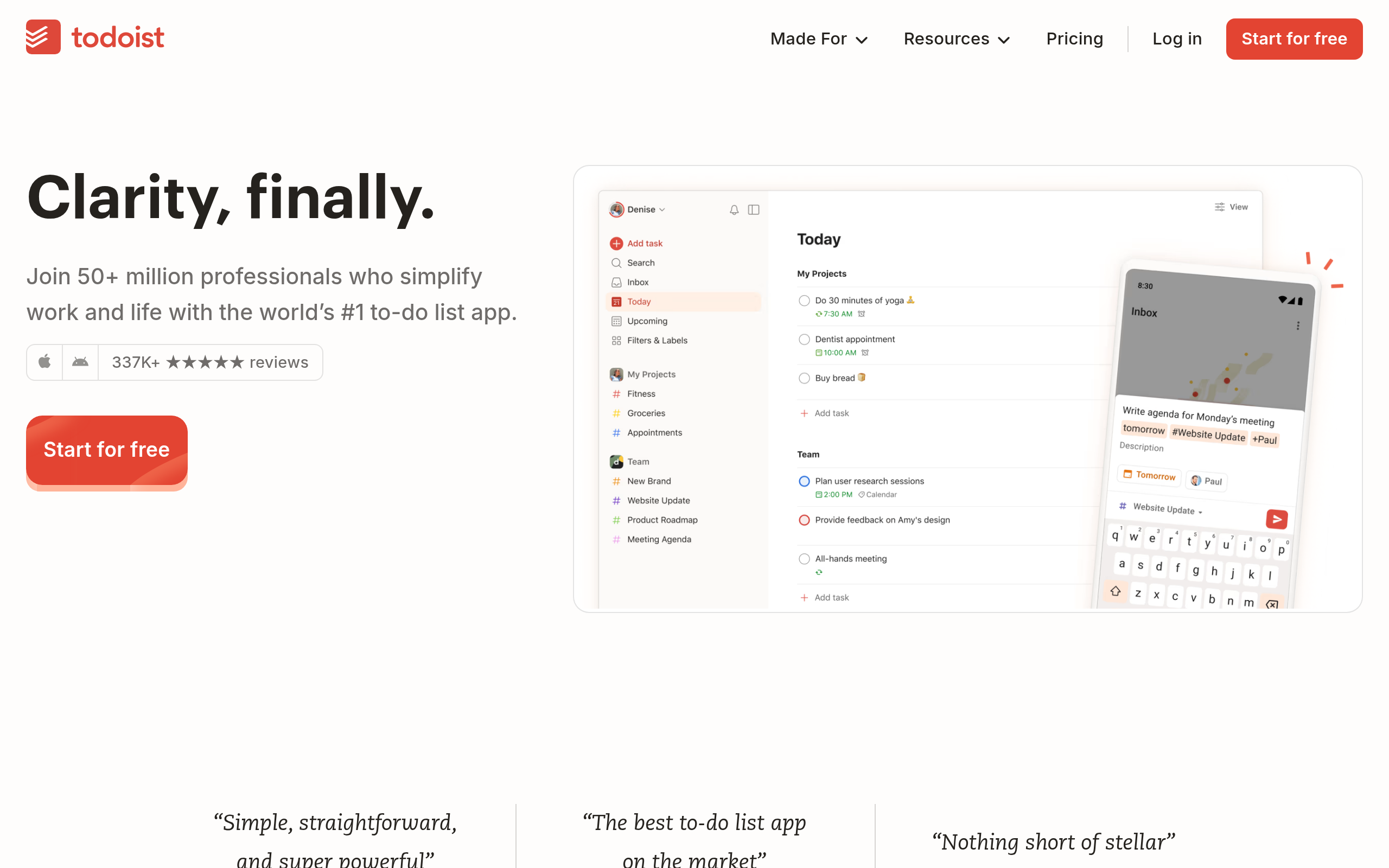 Todoist · 首页