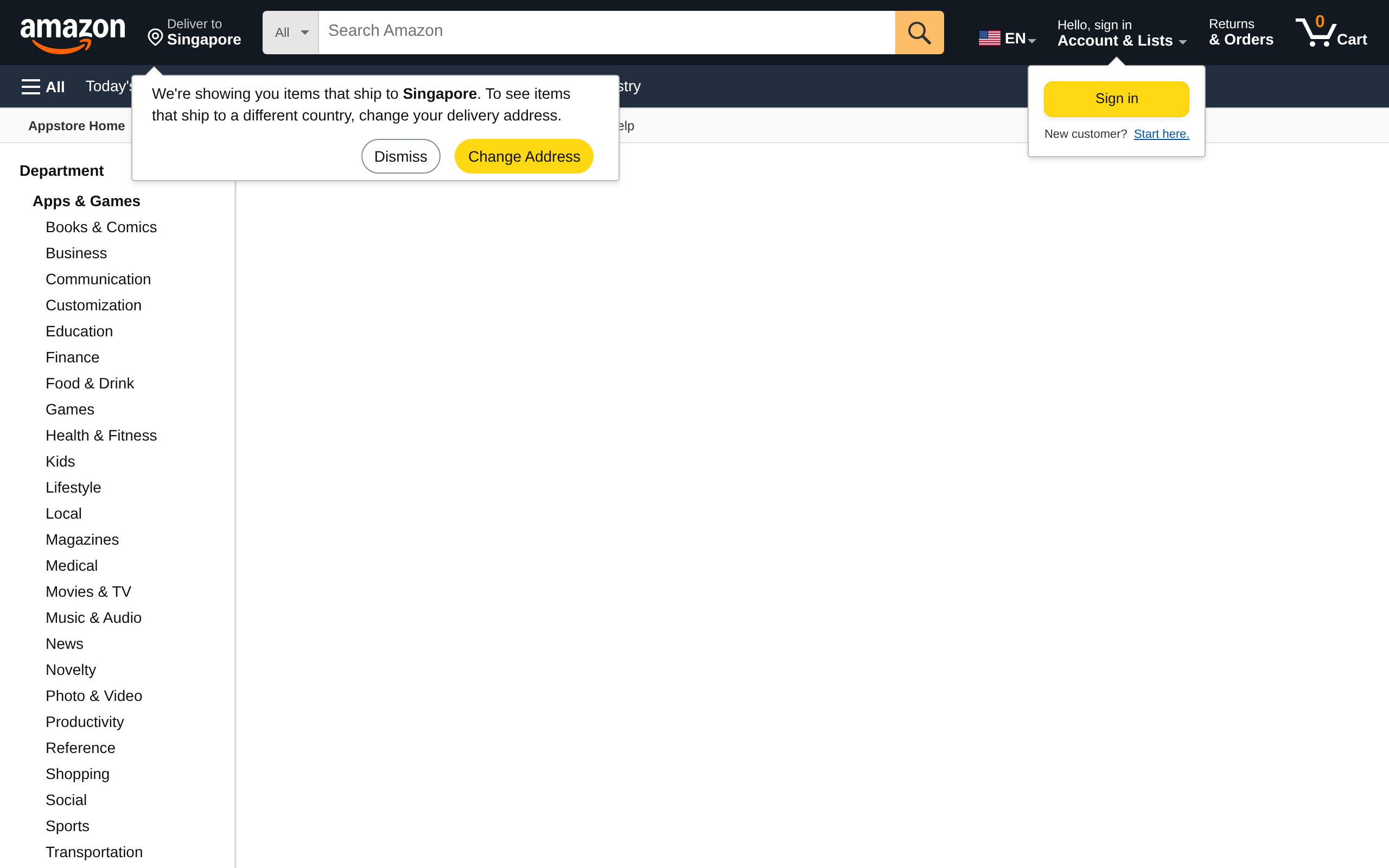 Amazon Shopping · 首页