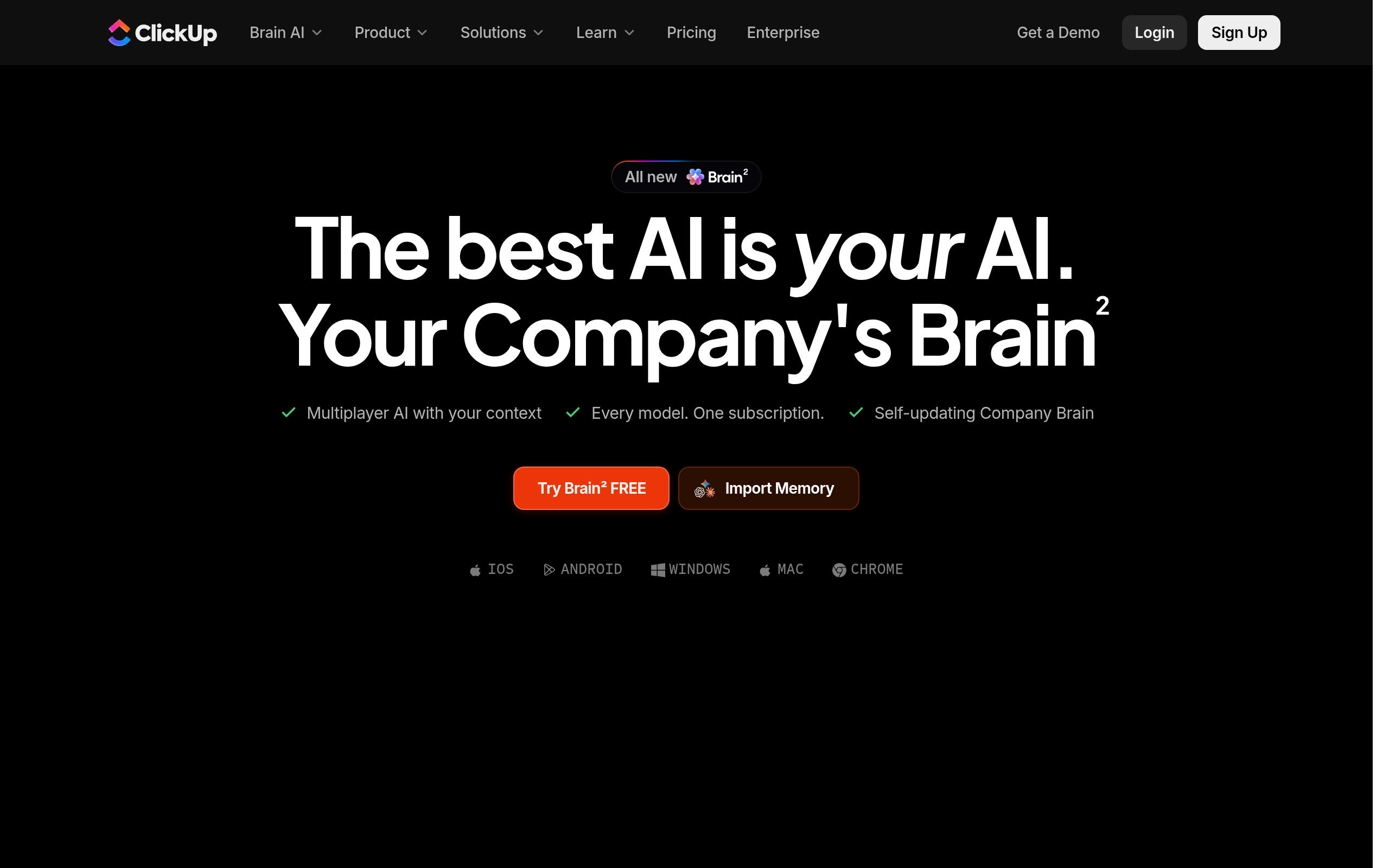 ClickUp Brain · 首页