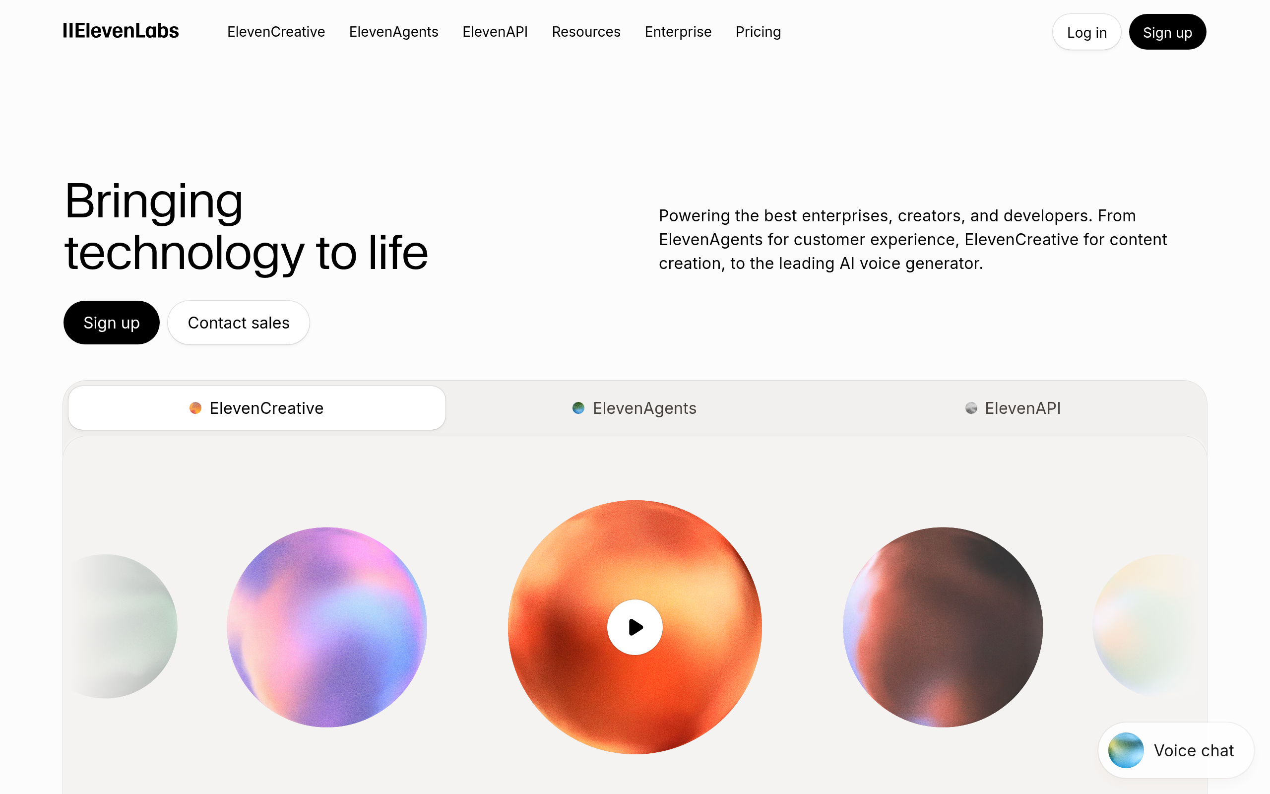 ElevenLabs · 首页