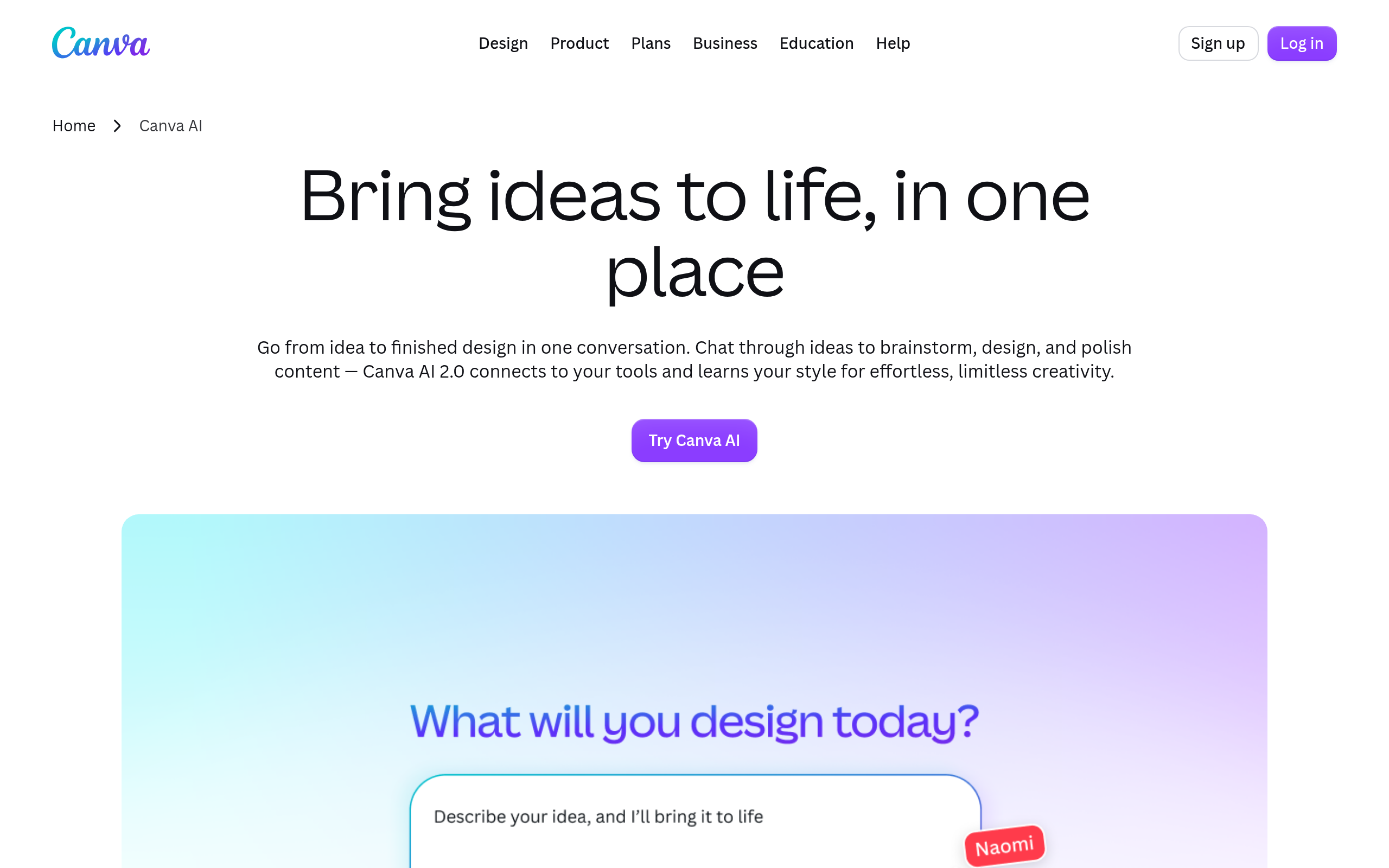 Canva AI Assistant · 首页