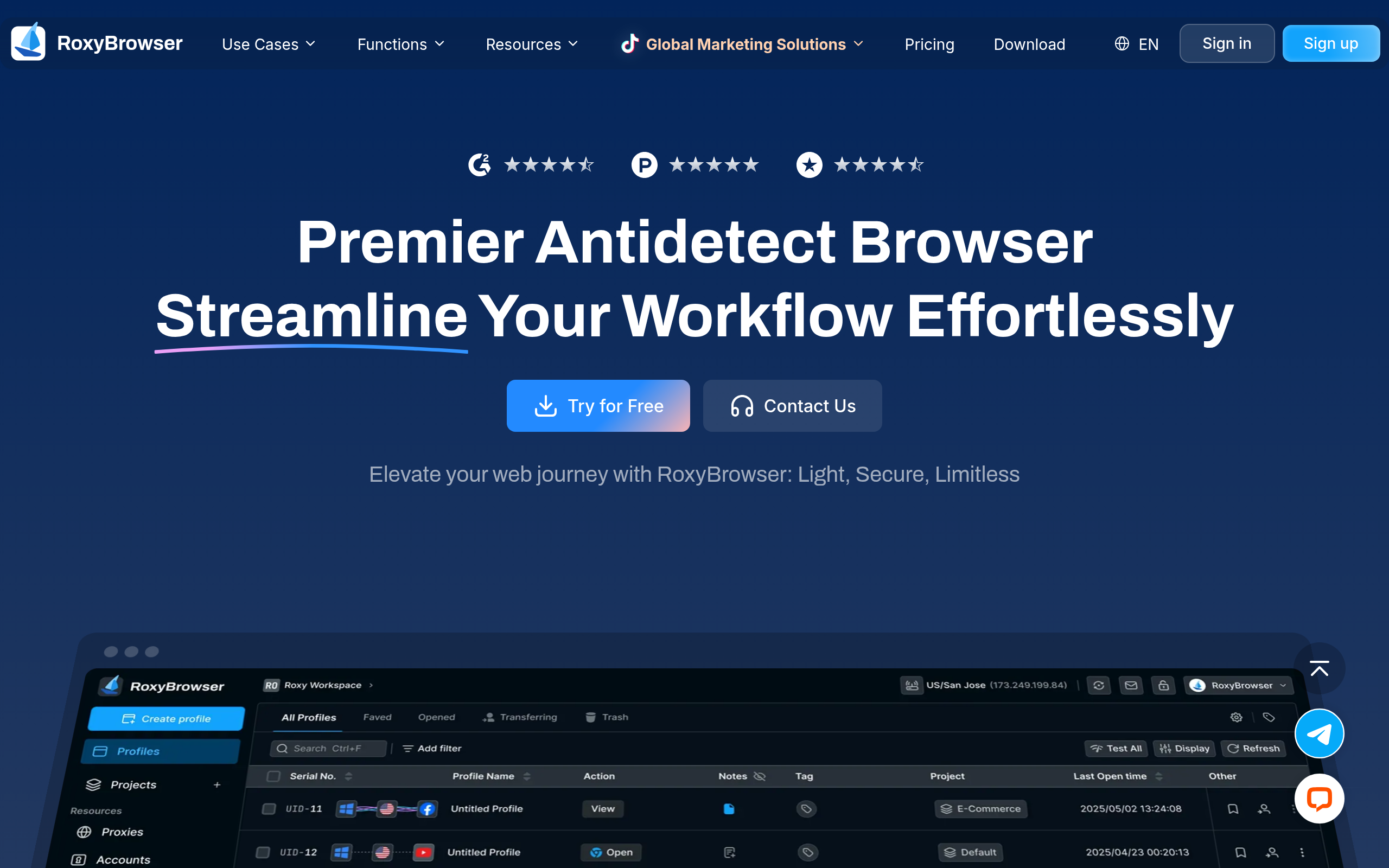 RoxyBrowser · 首页