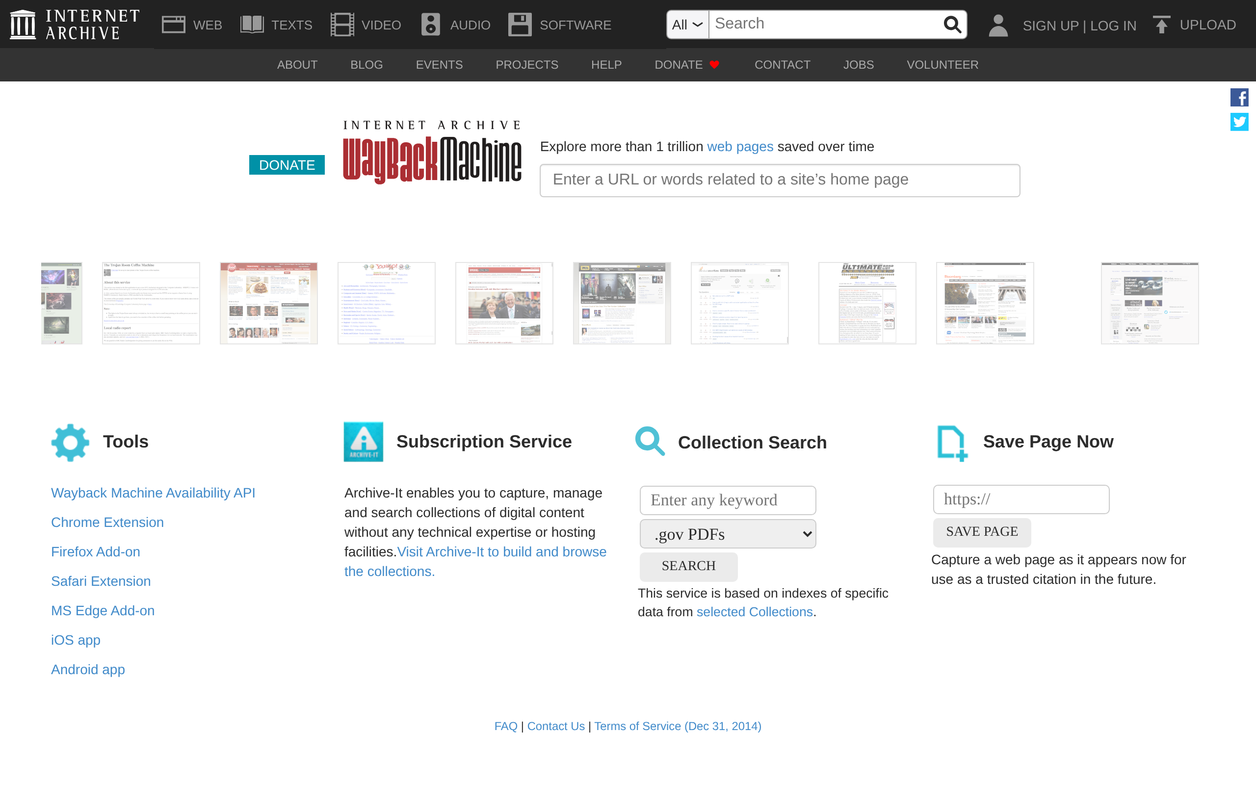 Wayback Machine · 首页