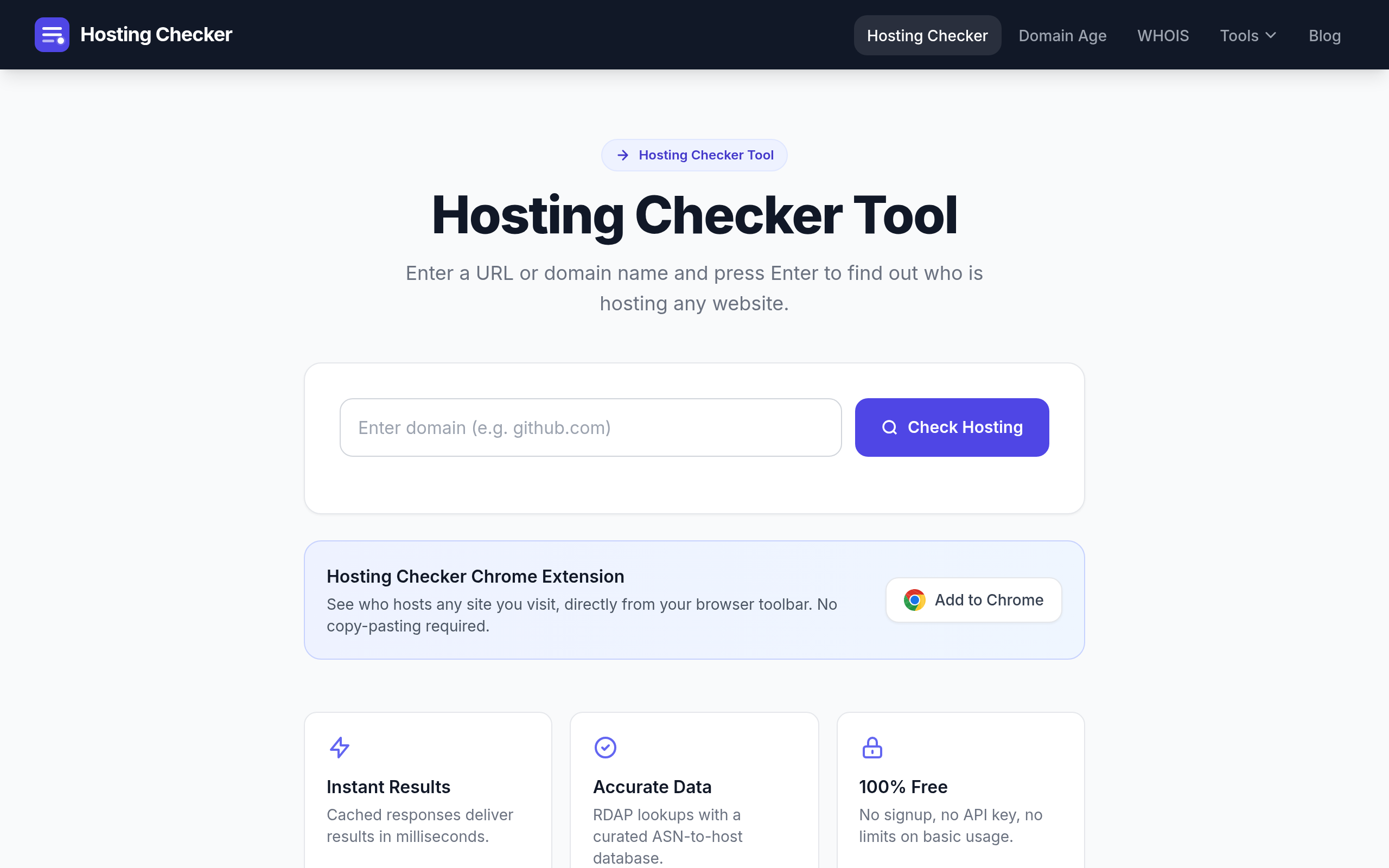 Hosting Checker · 首页
