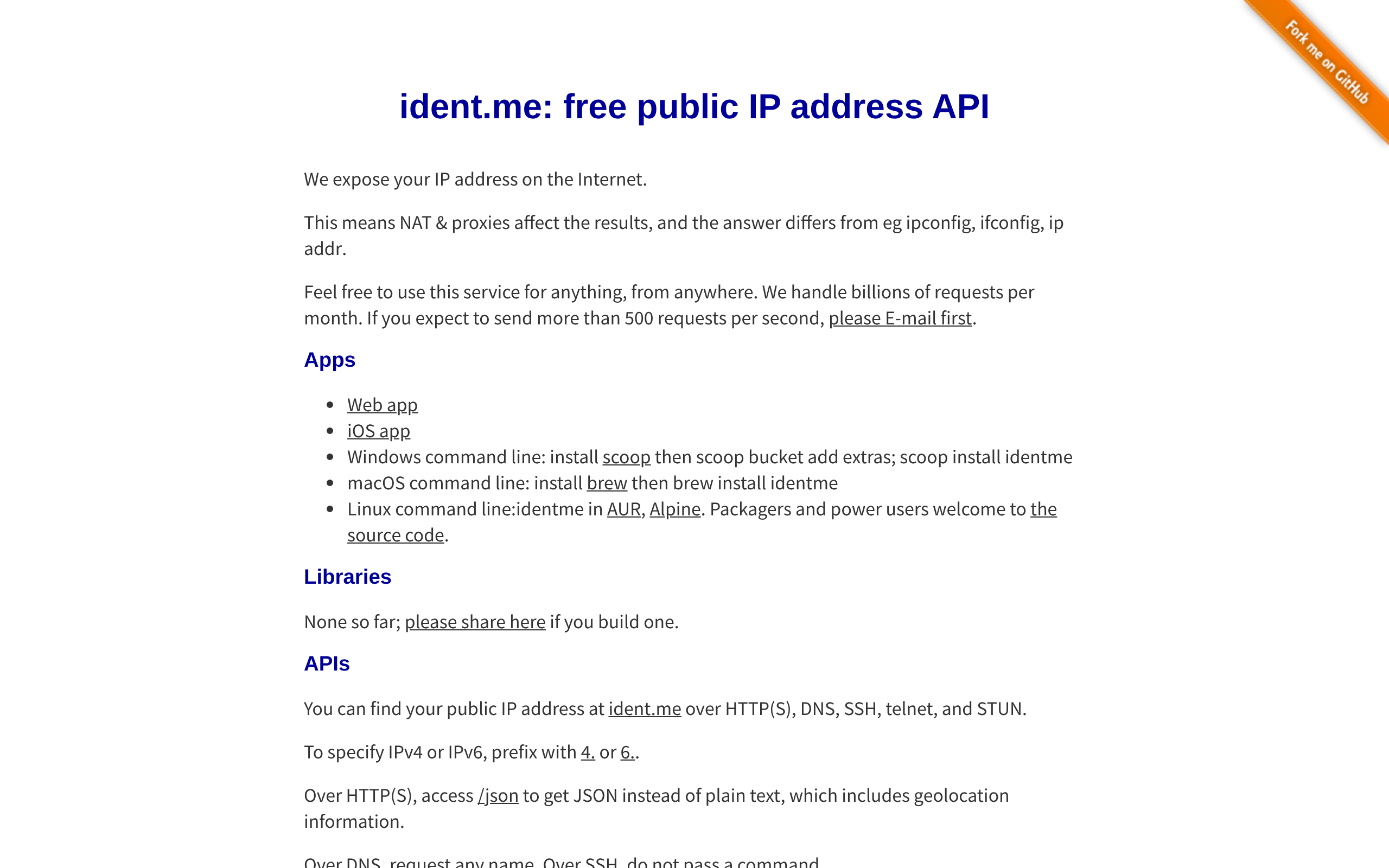 ident.me API · 首页