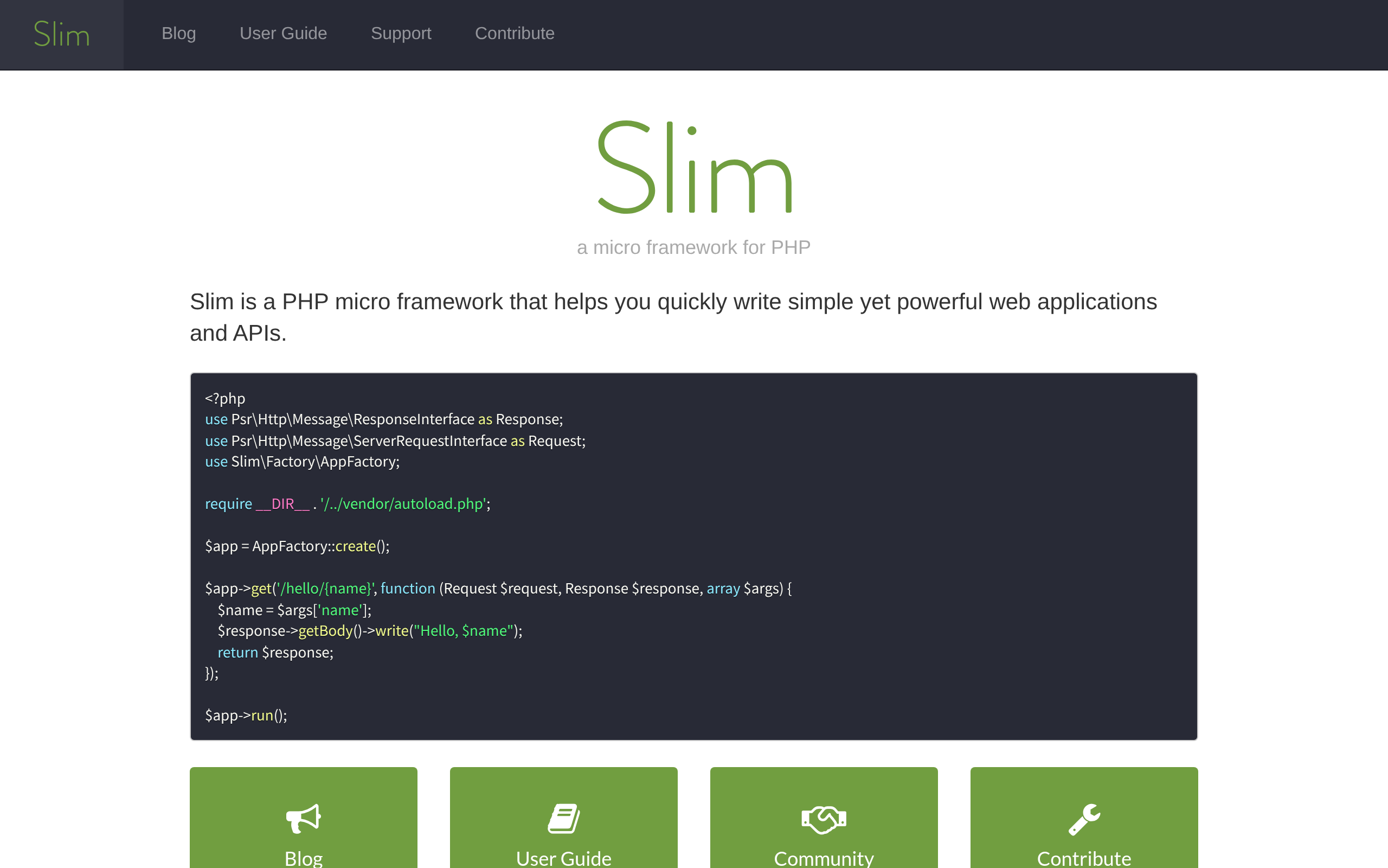 Slim Framework · 首页