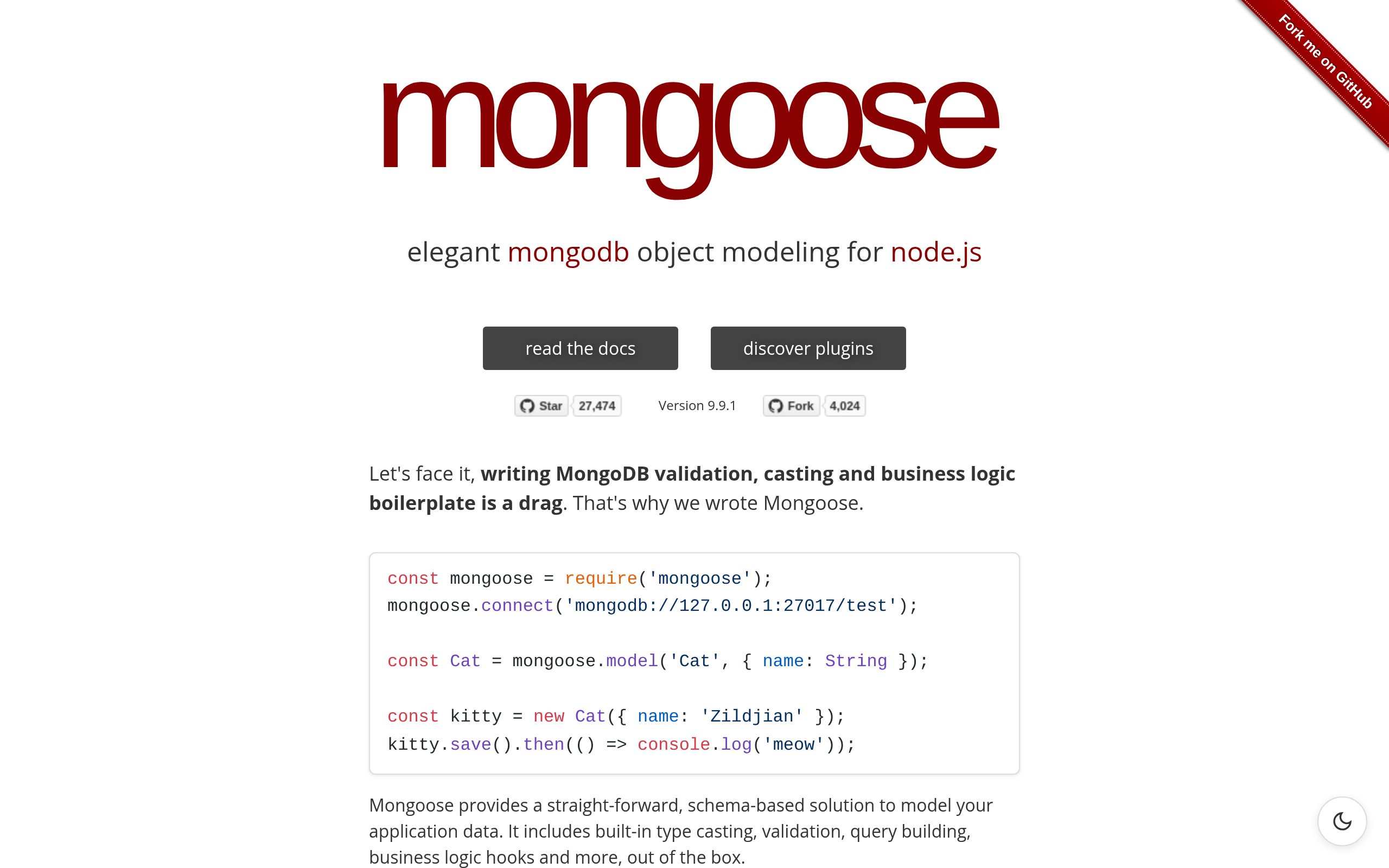 Mongoose · 首页