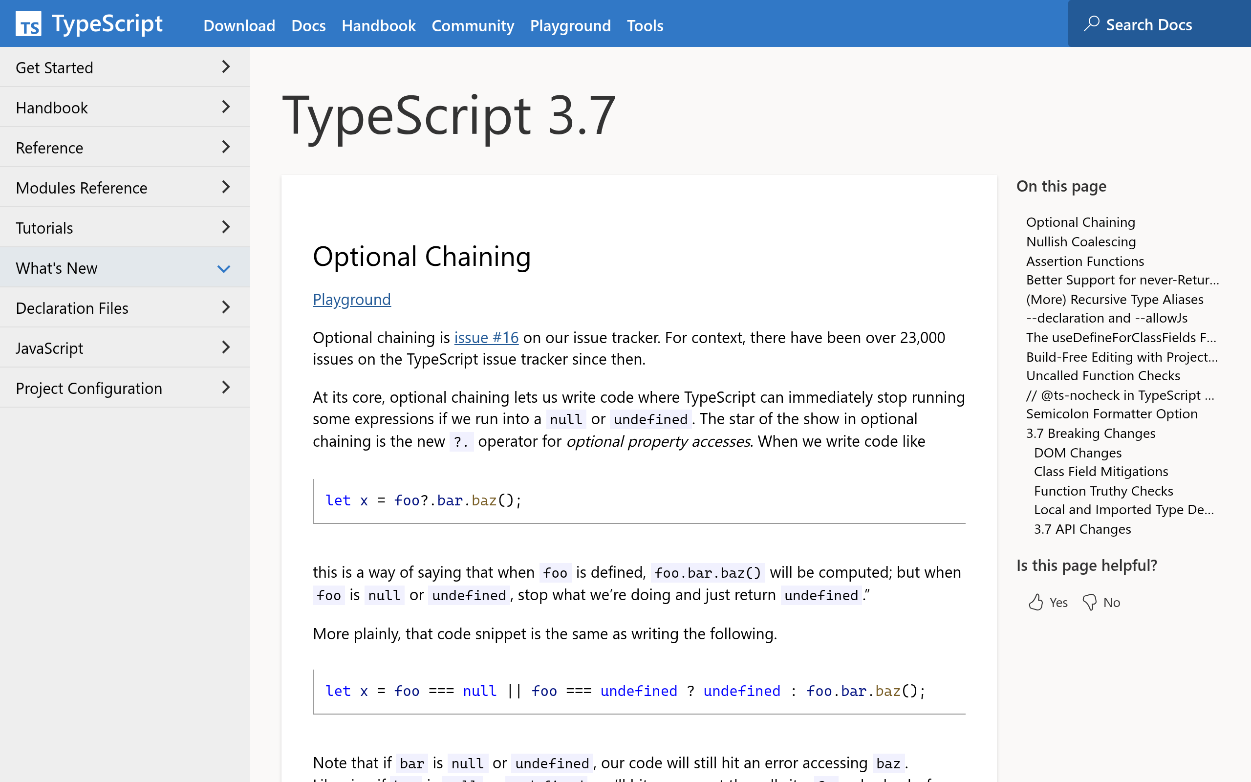 TypeScript 3.7 · 首页