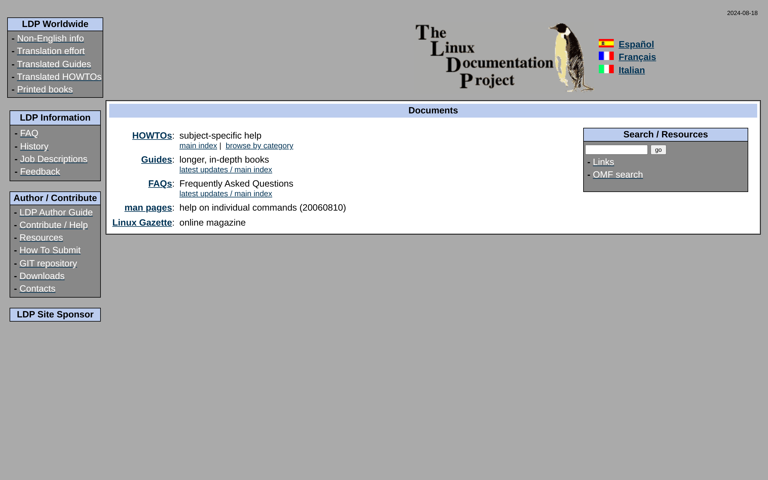 The Linux Documentation Project · 首页