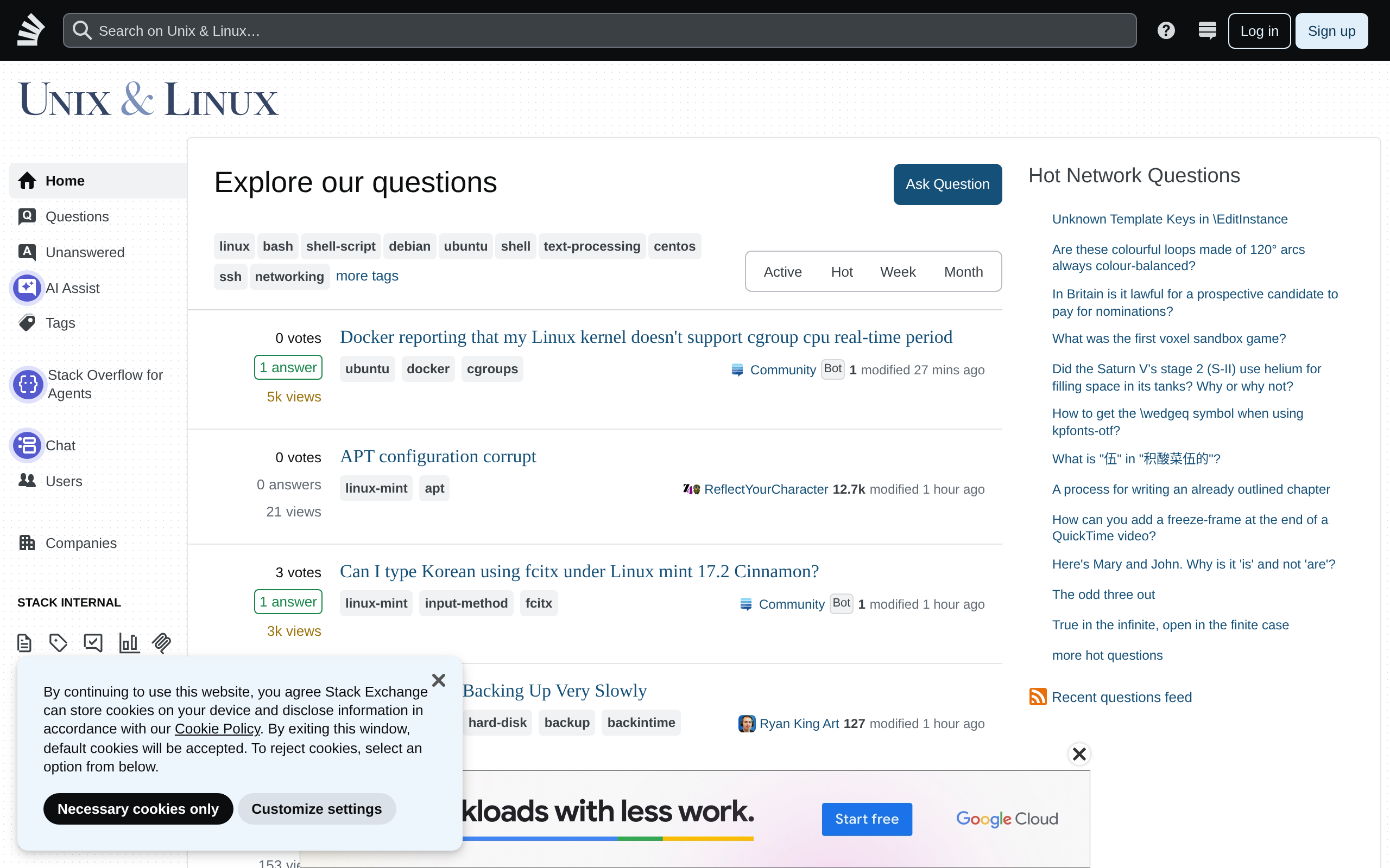 Unix & Linux Stack Exchange · 首页