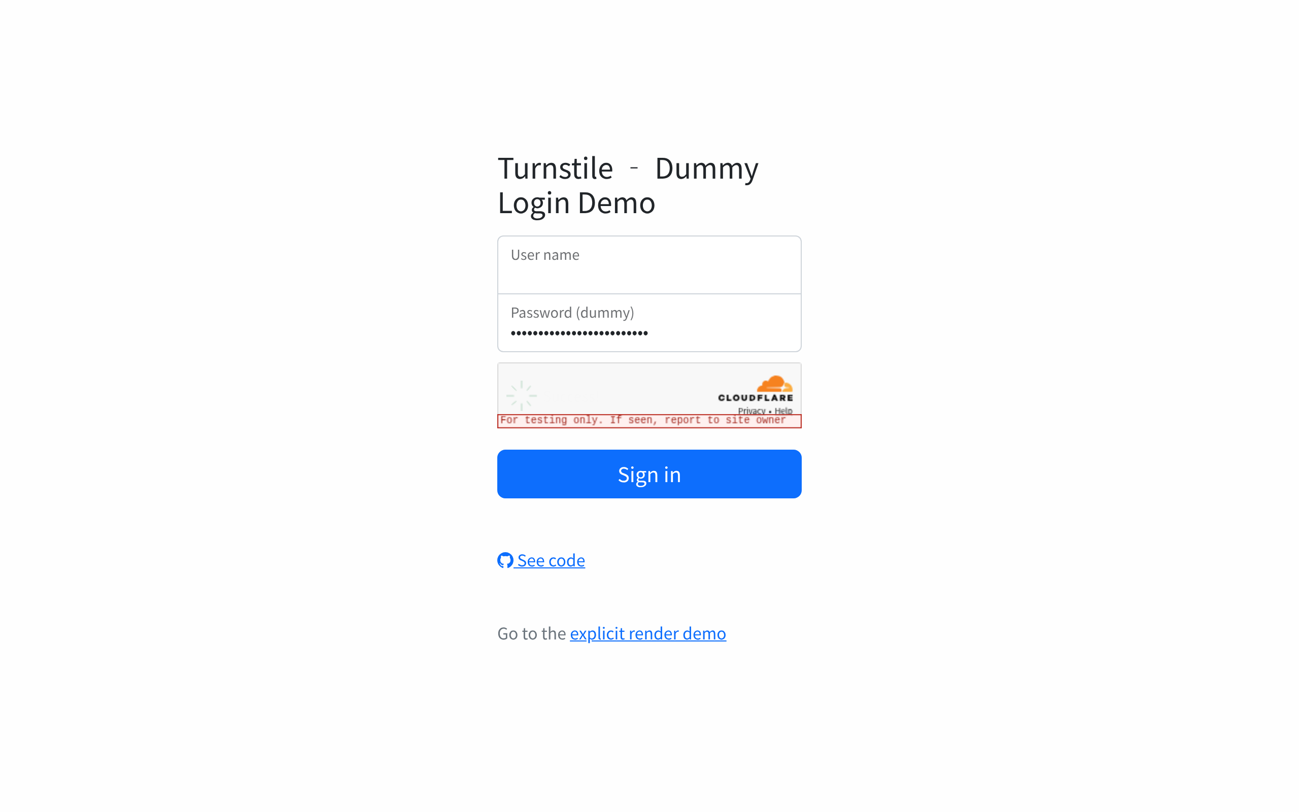 Cloudflare Turnstile Demo Workers · 首页