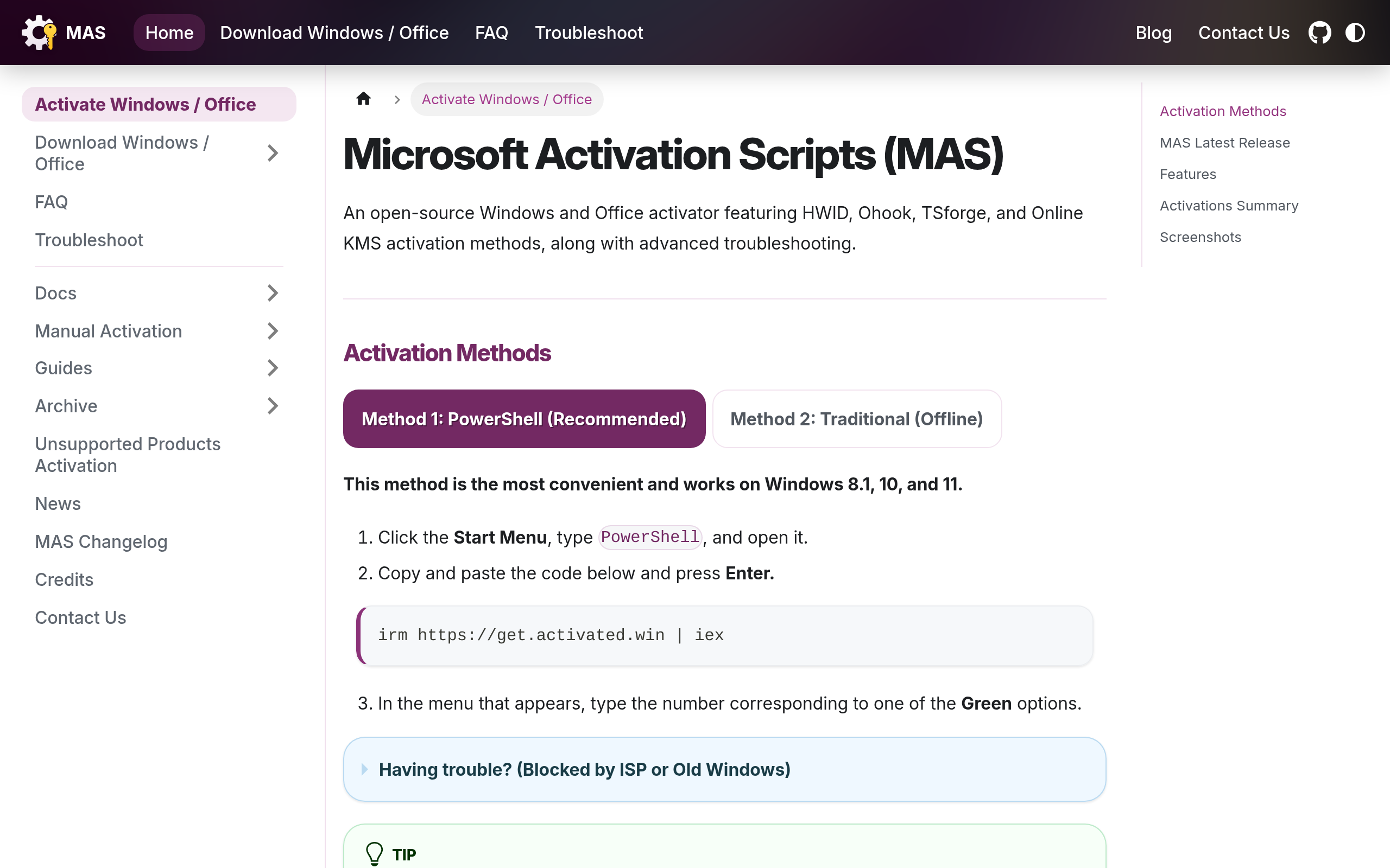Microsoft Activation Scripts · 首页