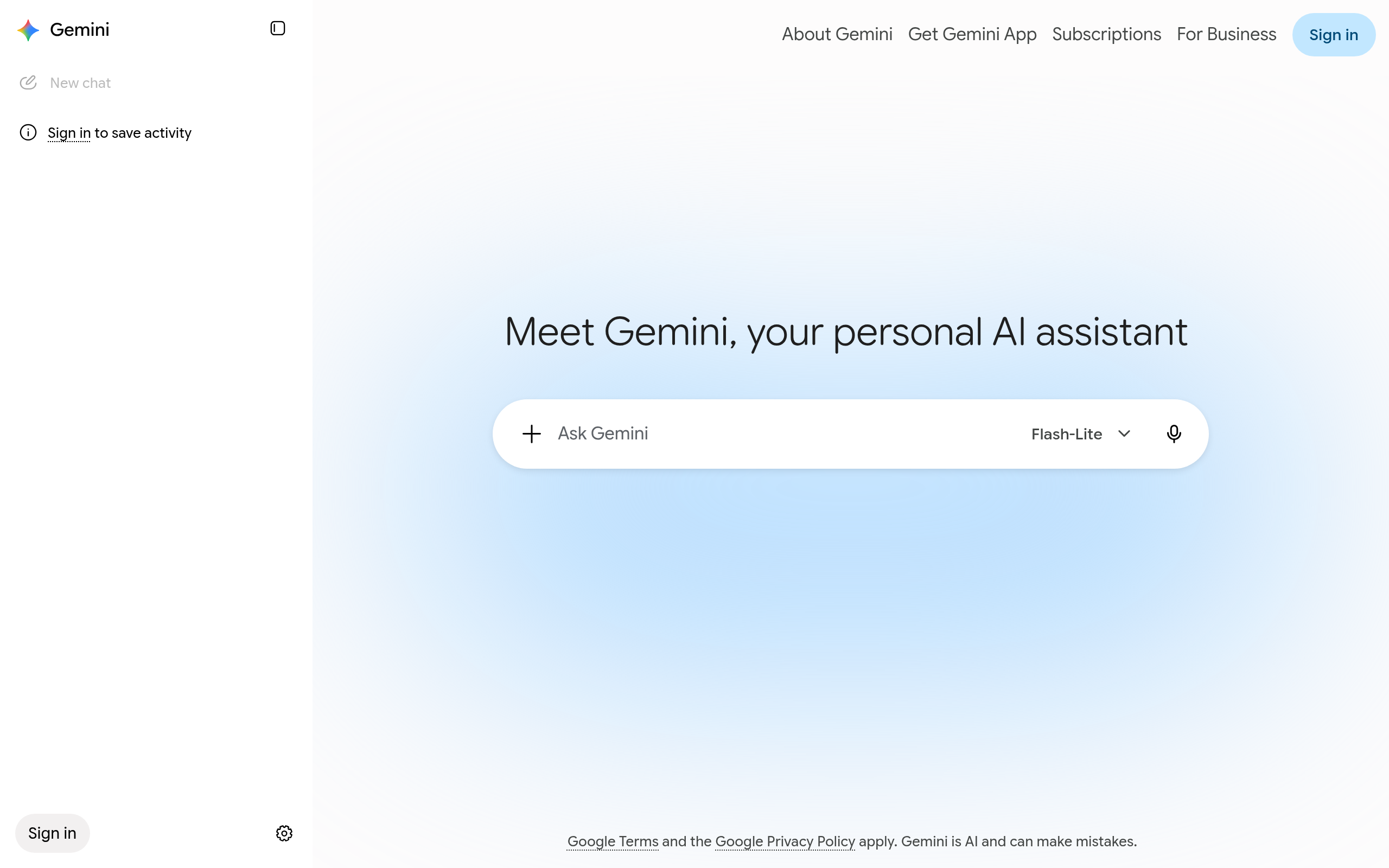 Google Gemini · 首页