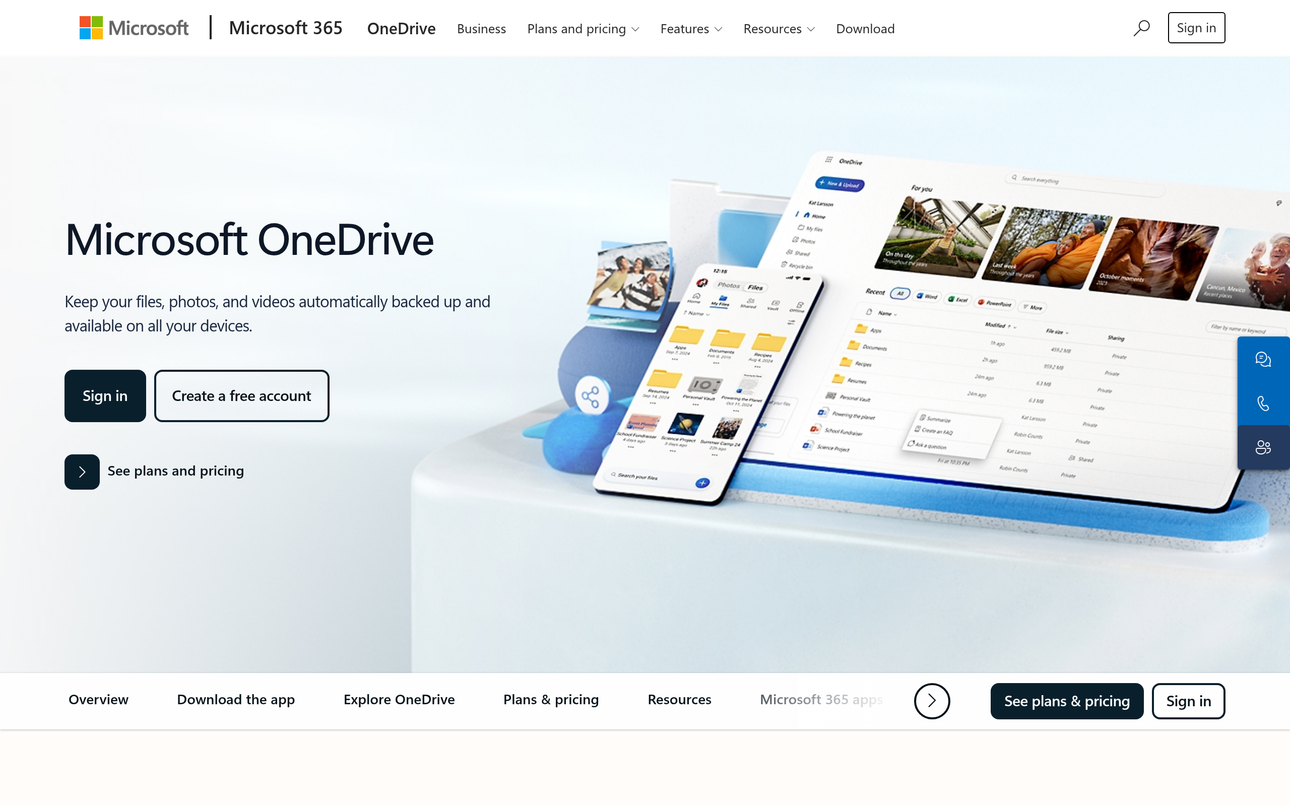 Microsoft OneDrive · 首页
