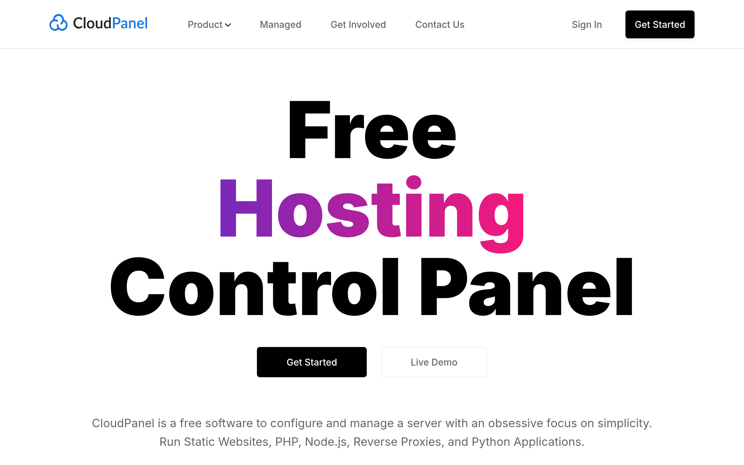 CloudPanel · 首页