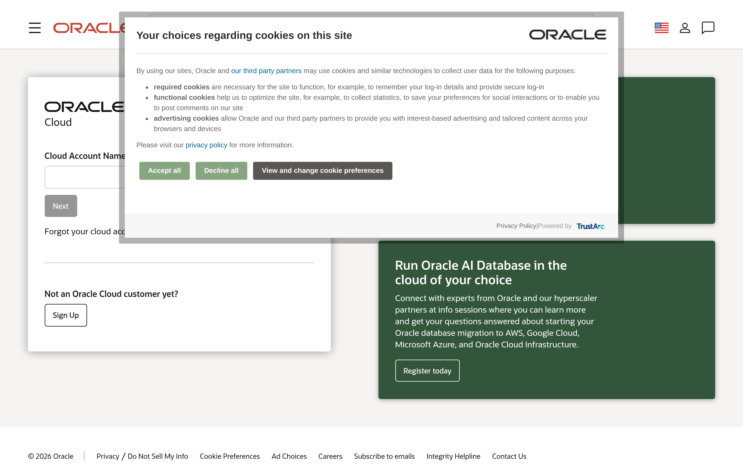 Oracle Cloud · 首页