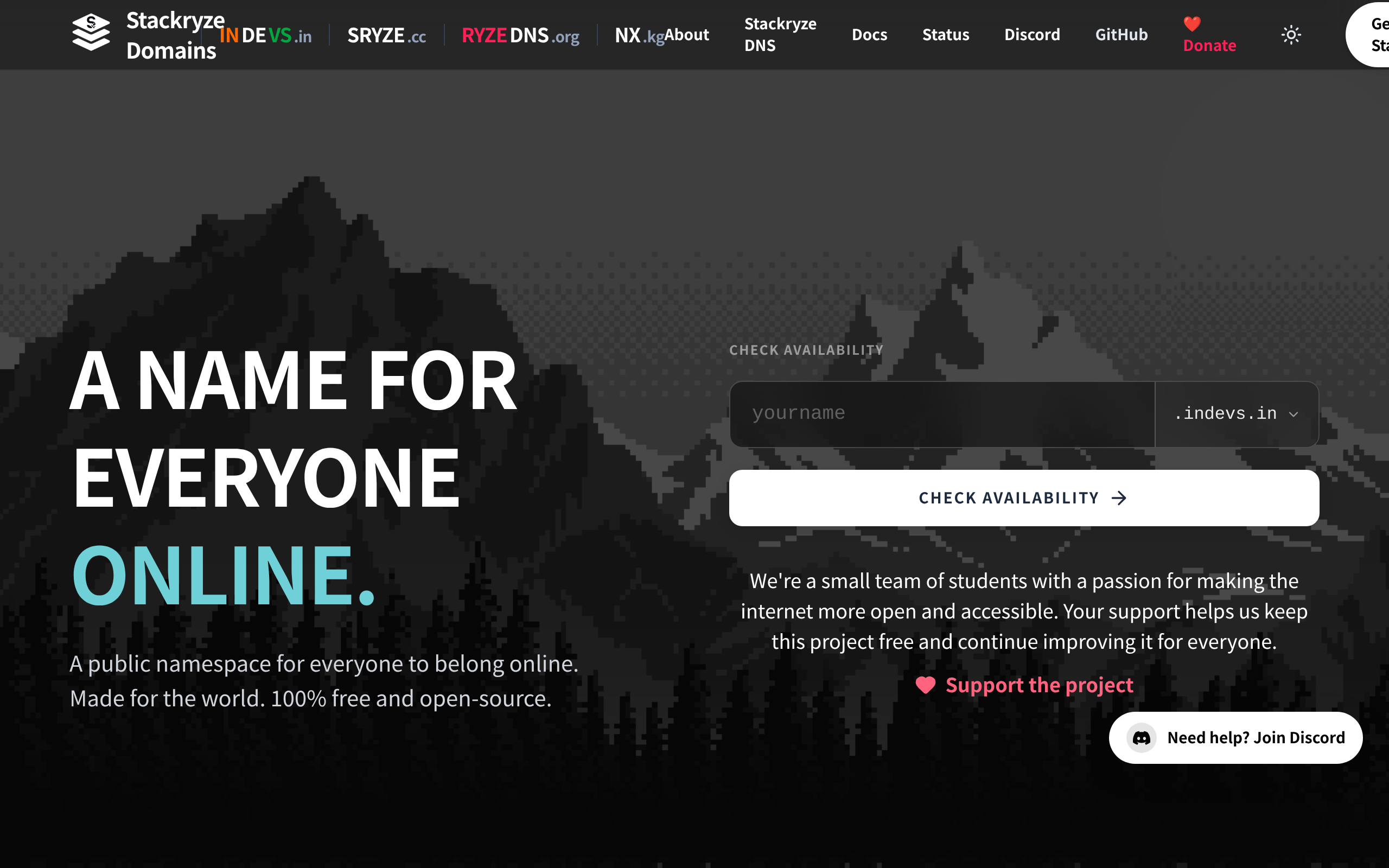 Stackryze Free Domains · 首页