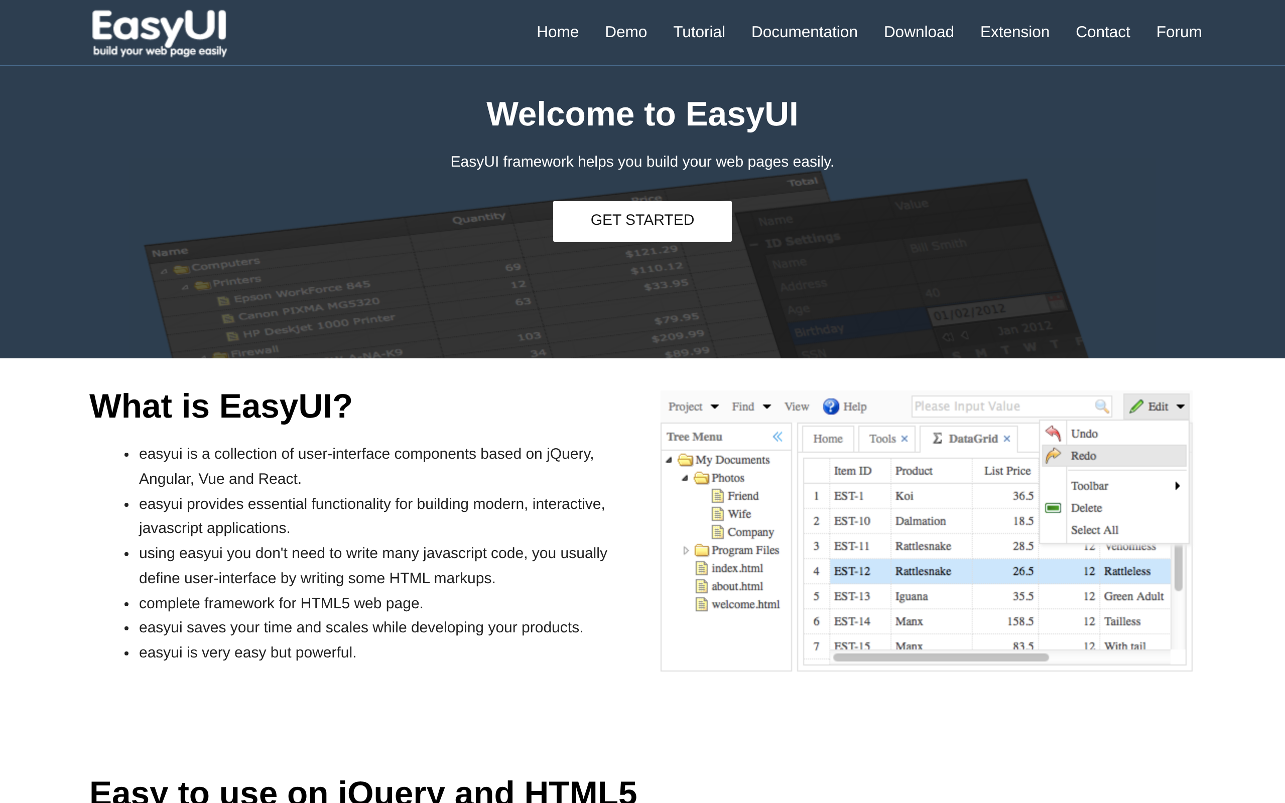 jQuery EasyUI · 首页