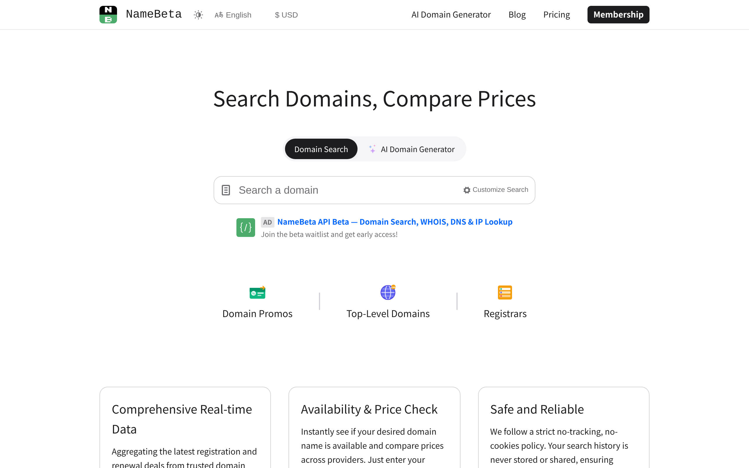 NameBeta · 首页