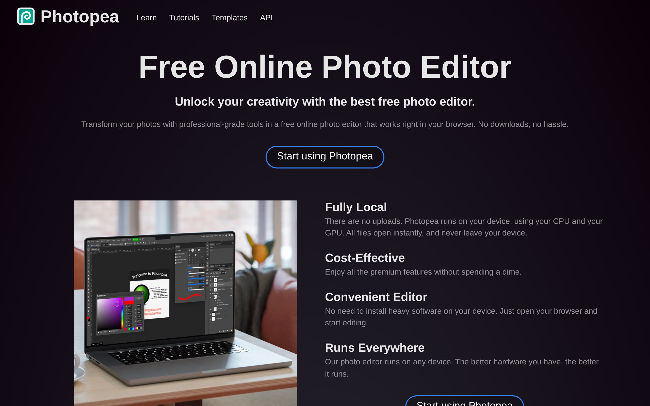 Photopea · 首页