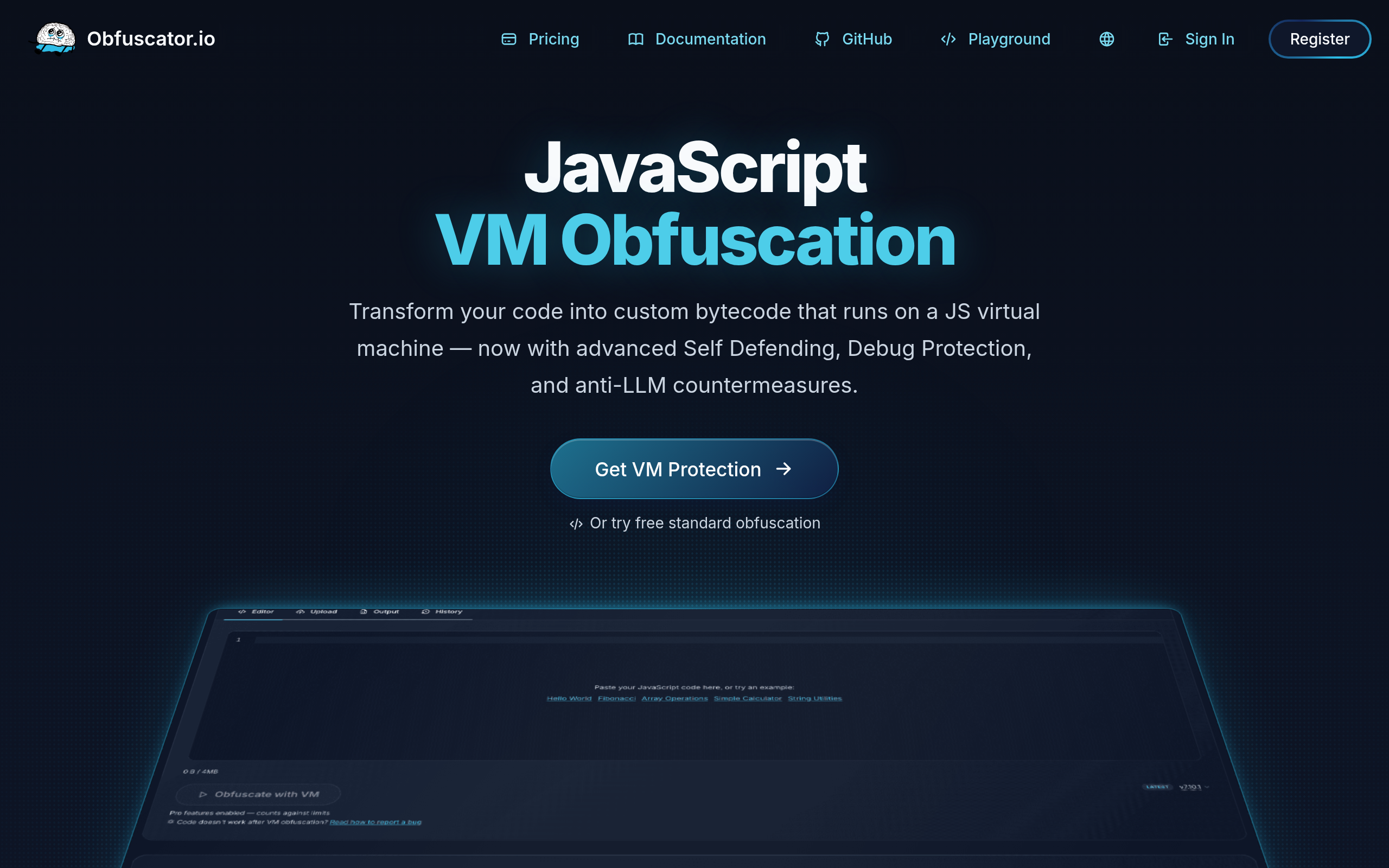 Obfuscator.io · 首页
