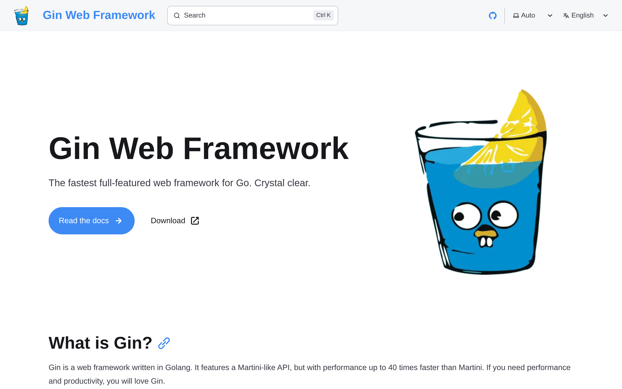 Gin Web Framework · 首页