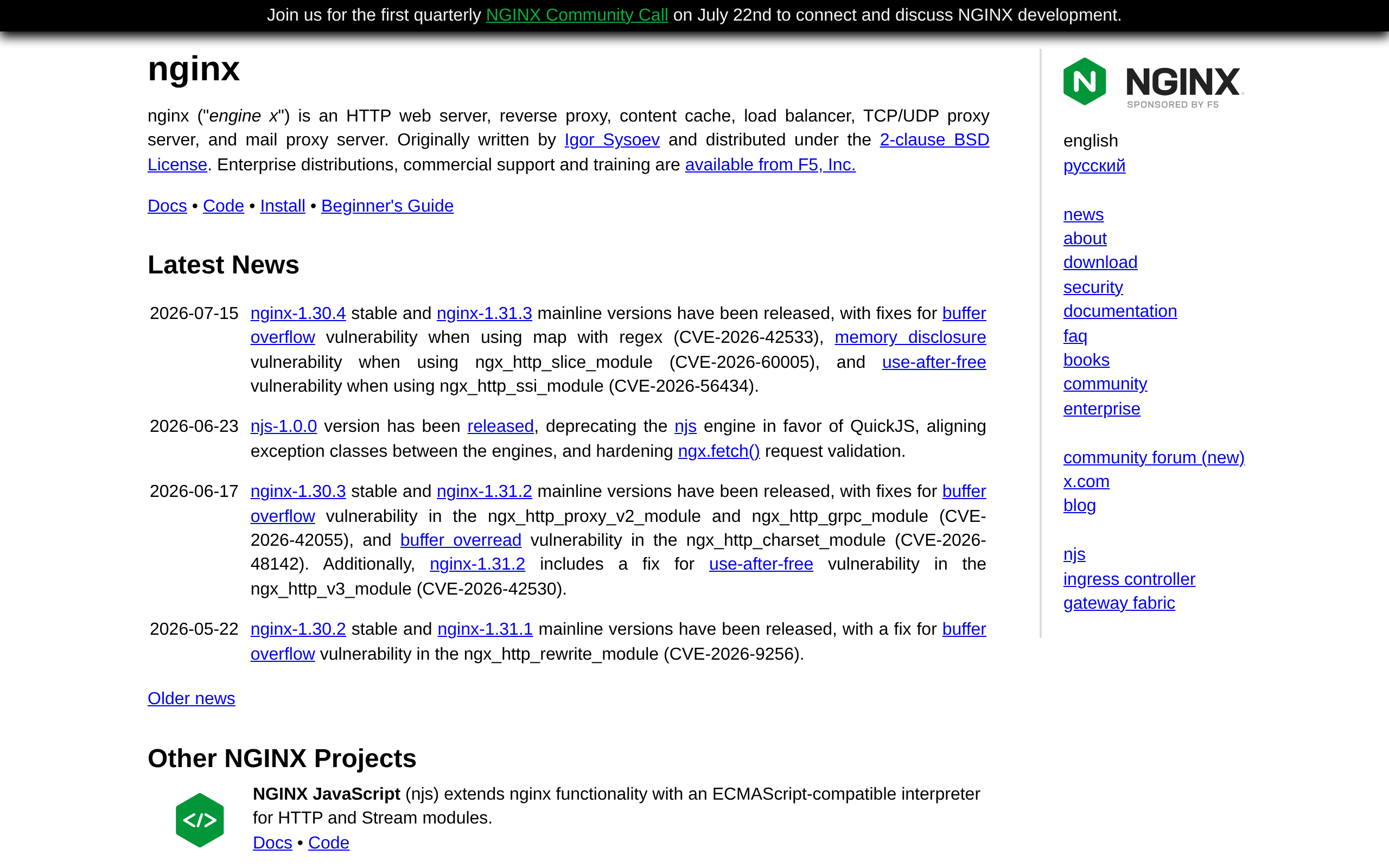 NGINX · 首页