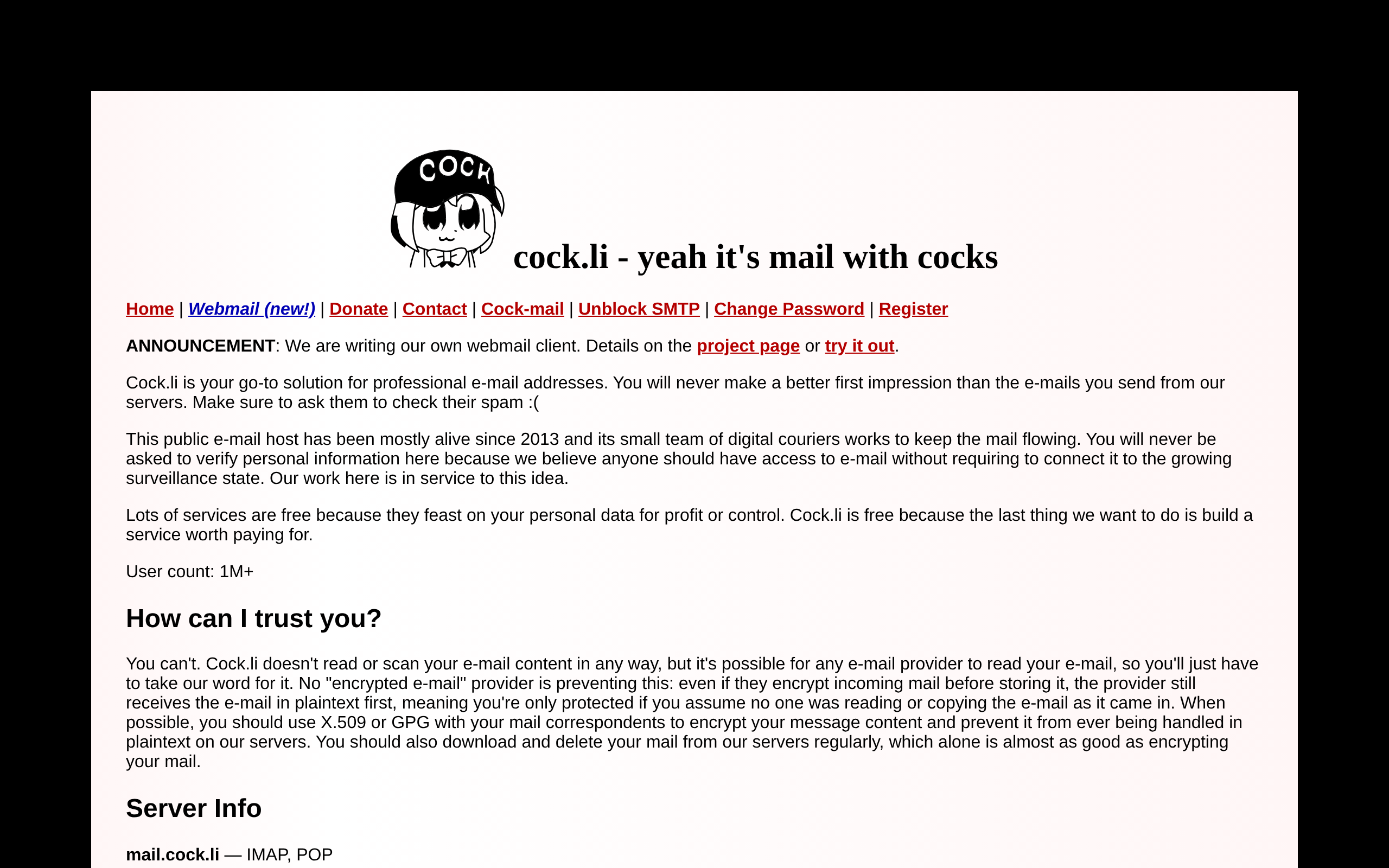 cock.li · 首页