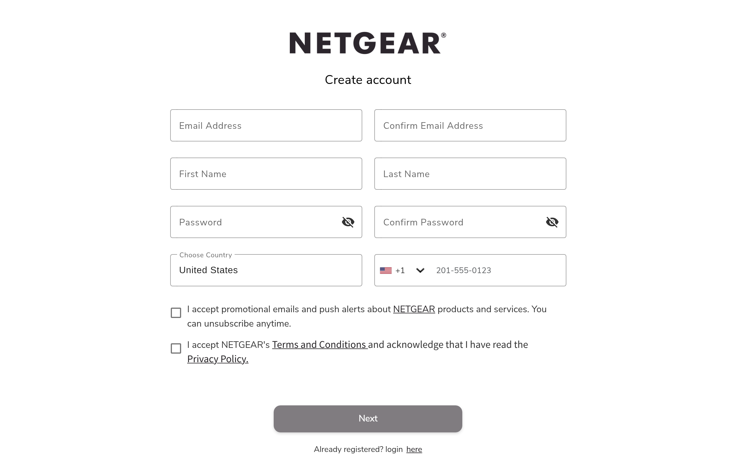 MyNETGEAR Product Registration · 首页