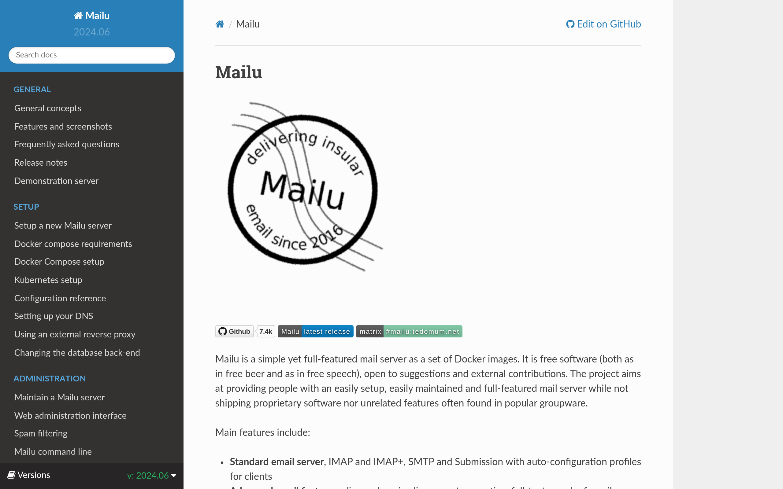 Mailu · 首页