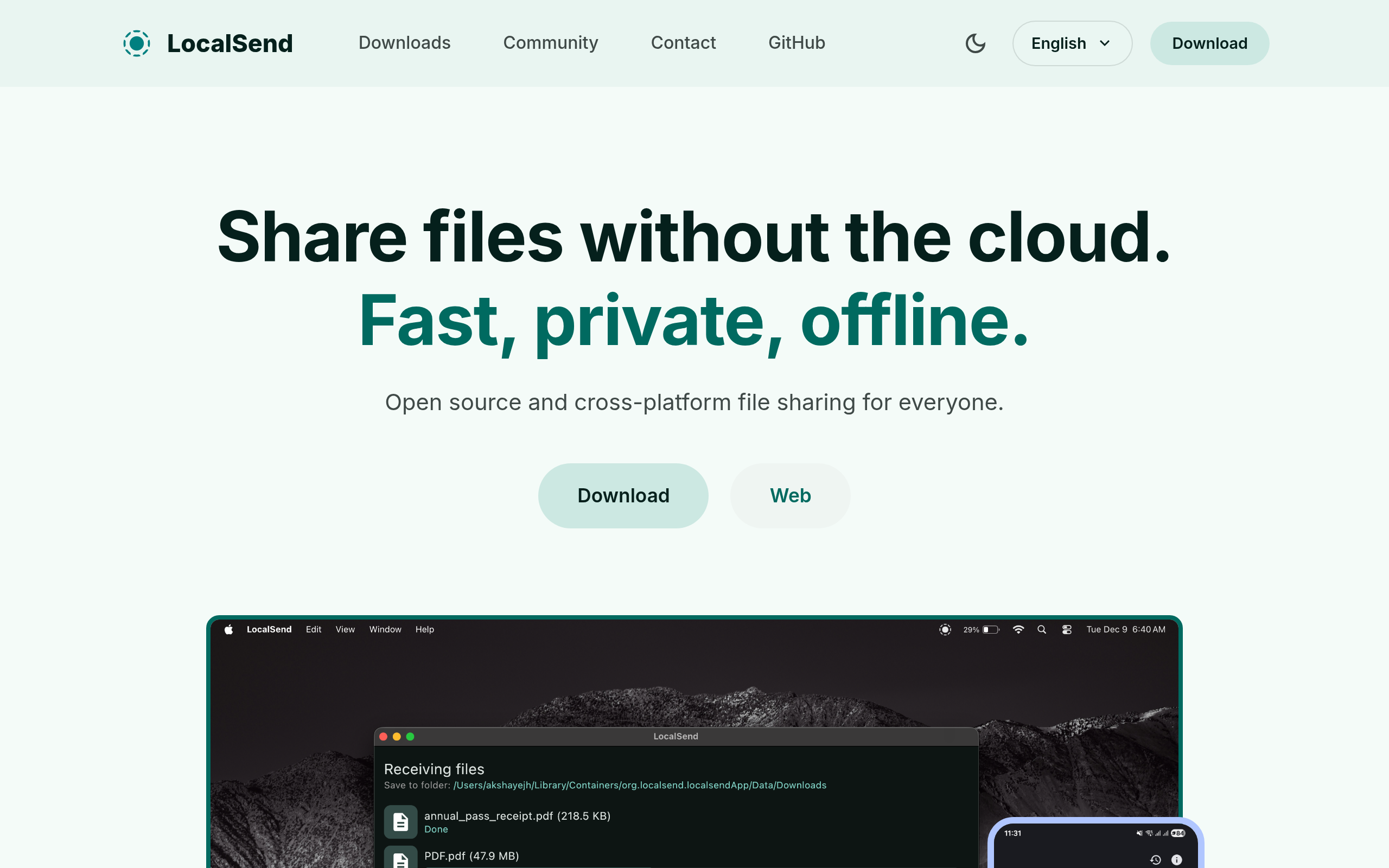 LocalSend · 首页