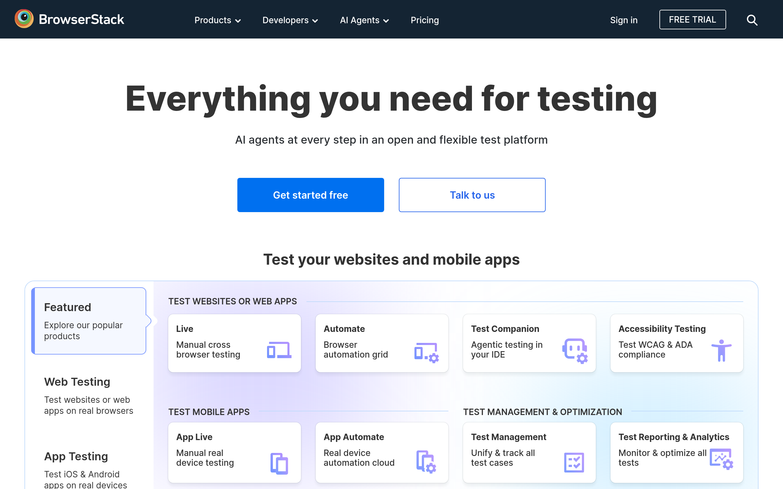 BrowserStack · 首页
