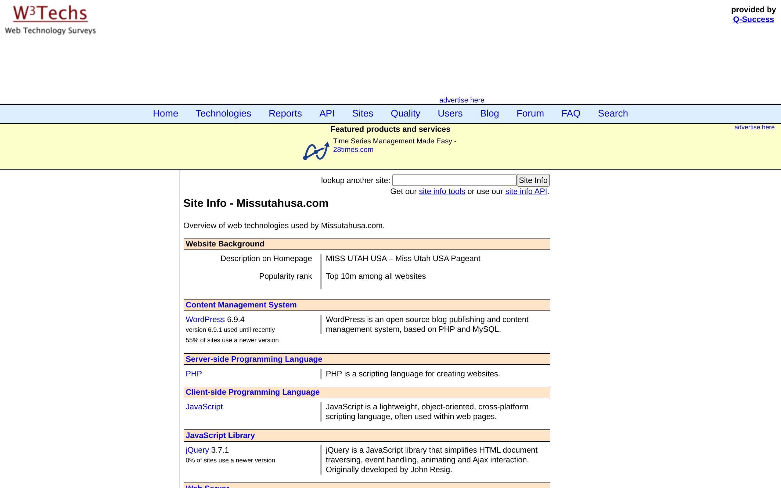 W3Techs Site Info · 首页