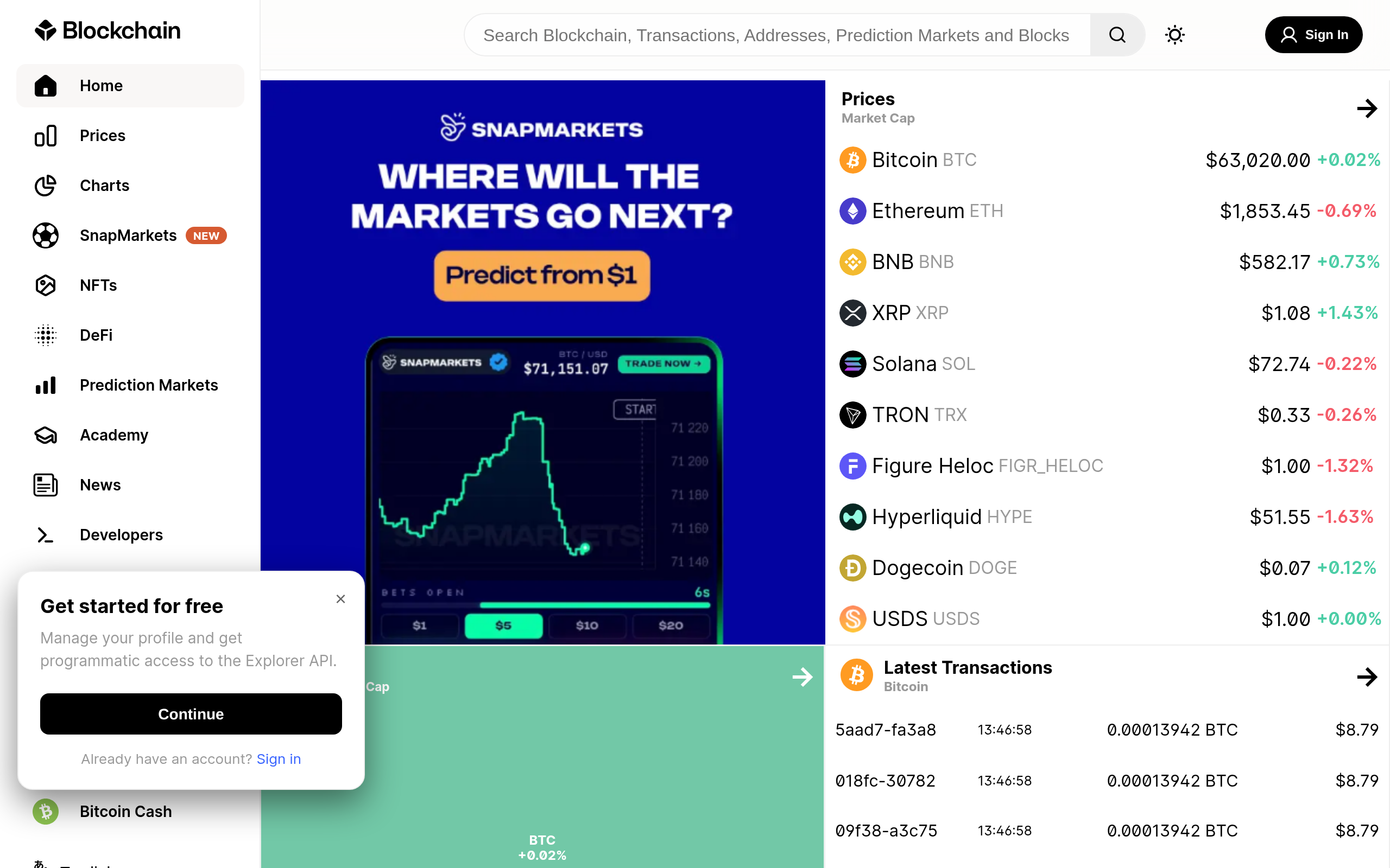 Blockchain.com Explorer · 首页