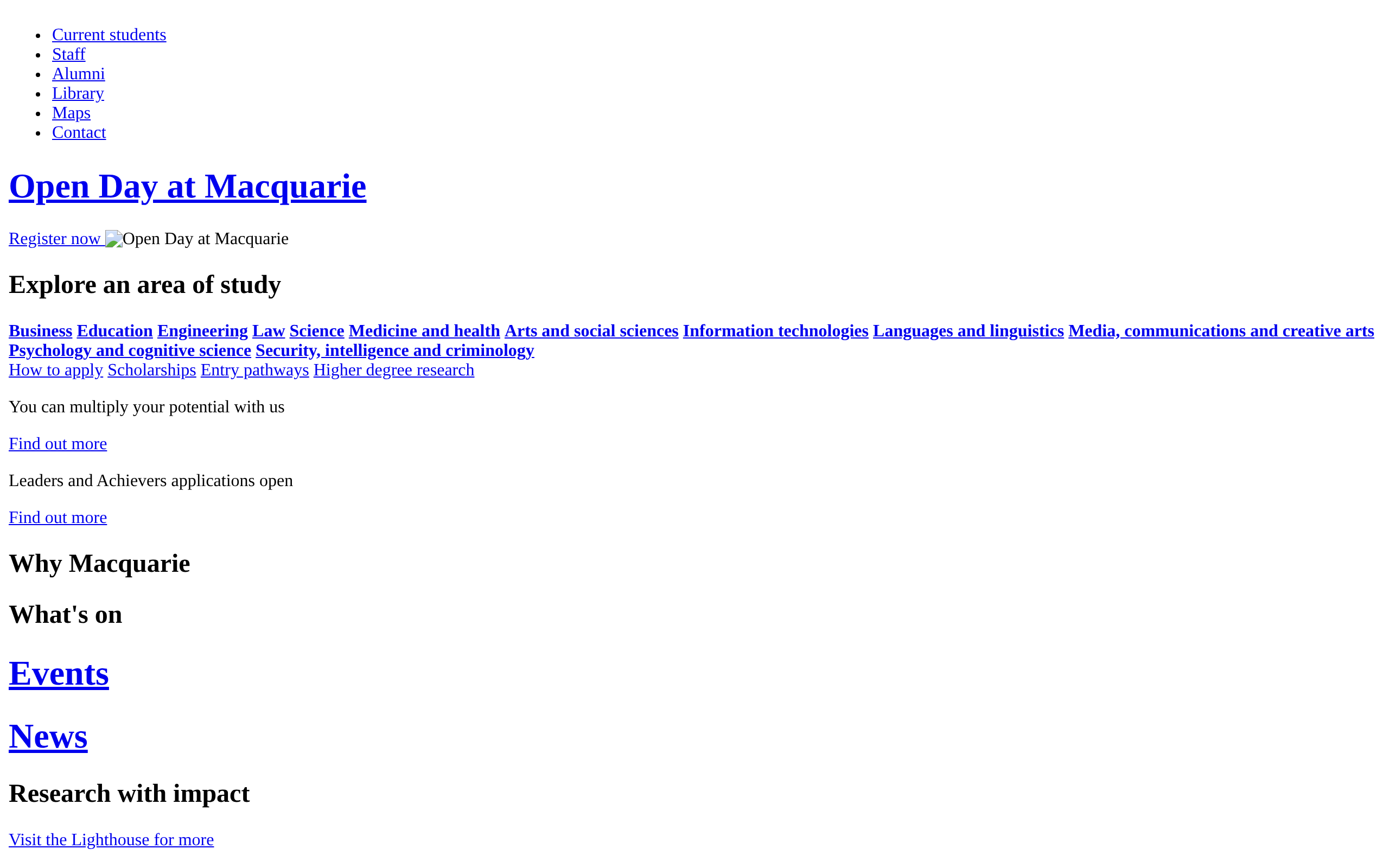 Macquarie University · 首页