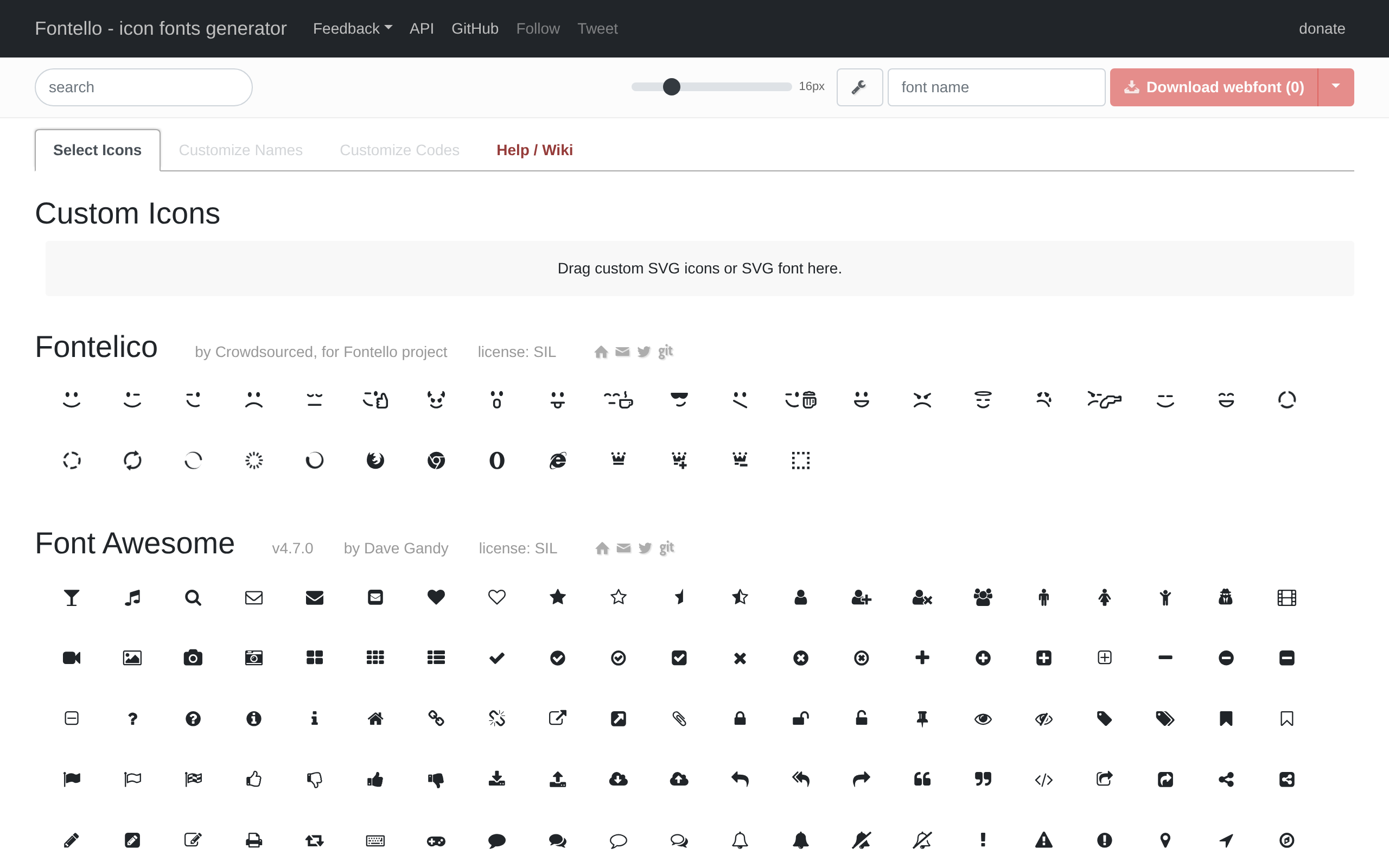 Fontello · 首页