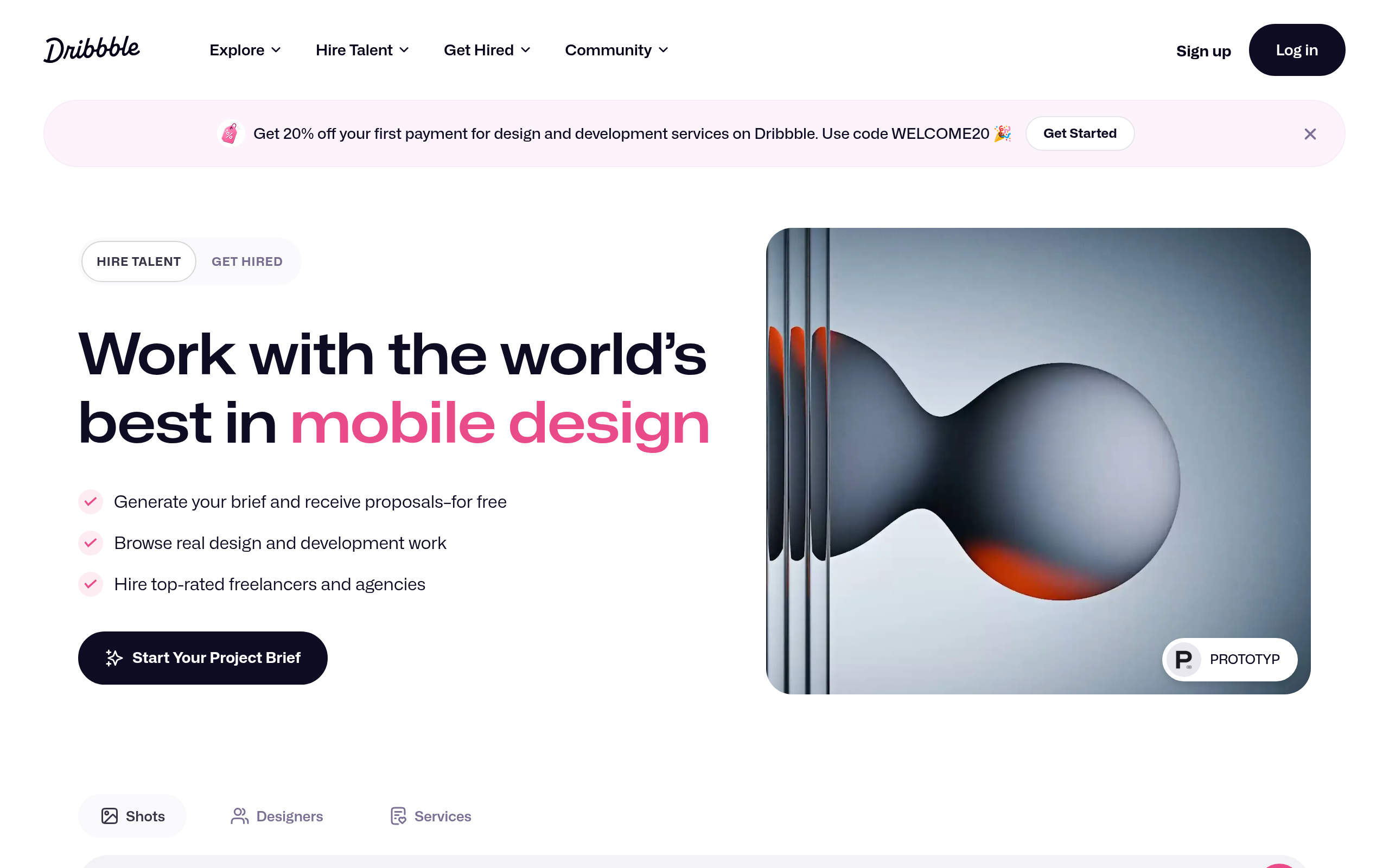 Dribbble · 首页
