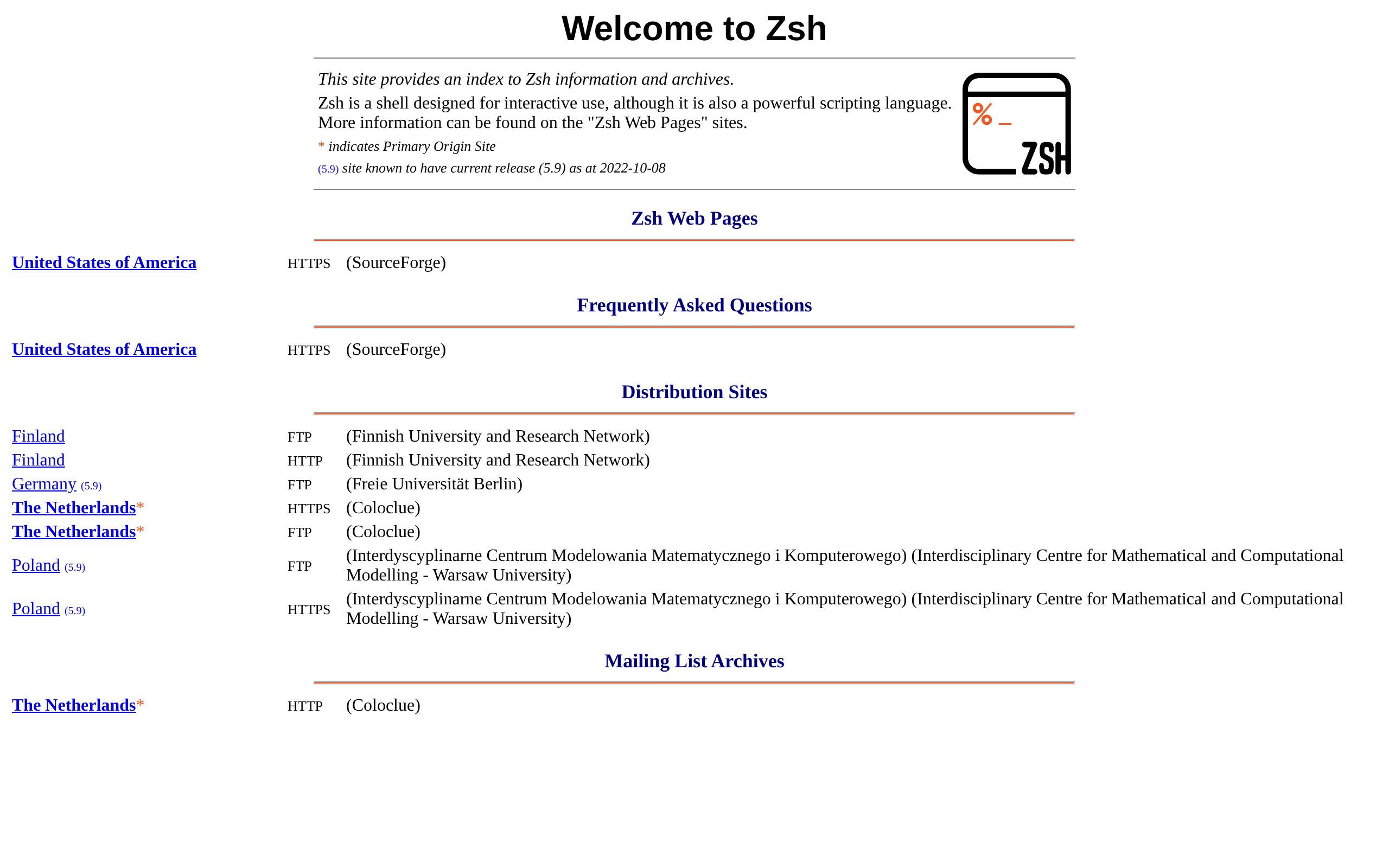 Zsh · 首页